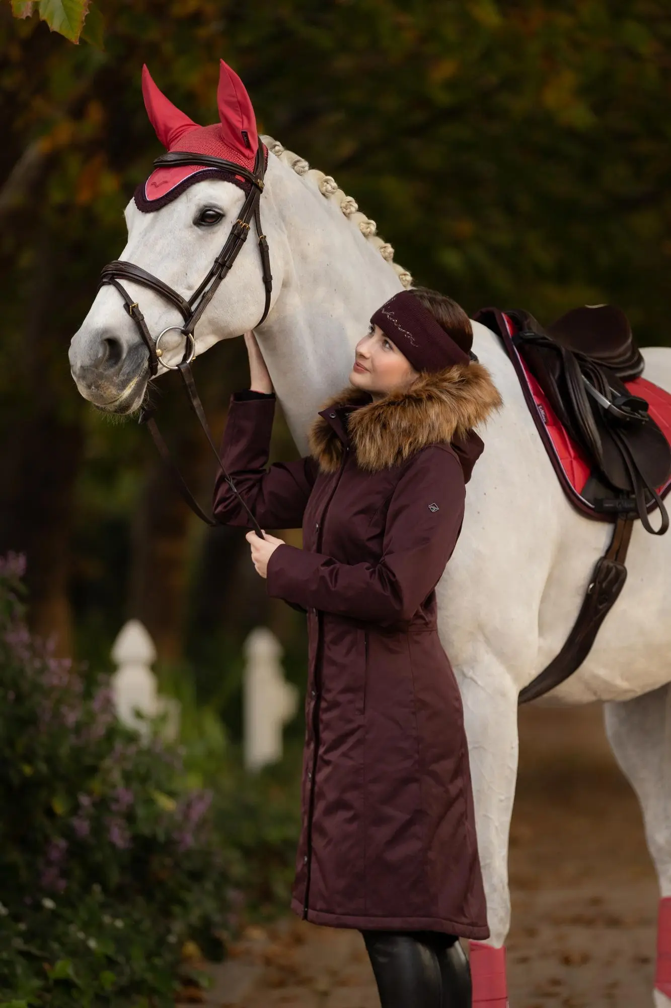 LeMieux Ladies Anya Waterproof Riding Coat Damson - Image 4