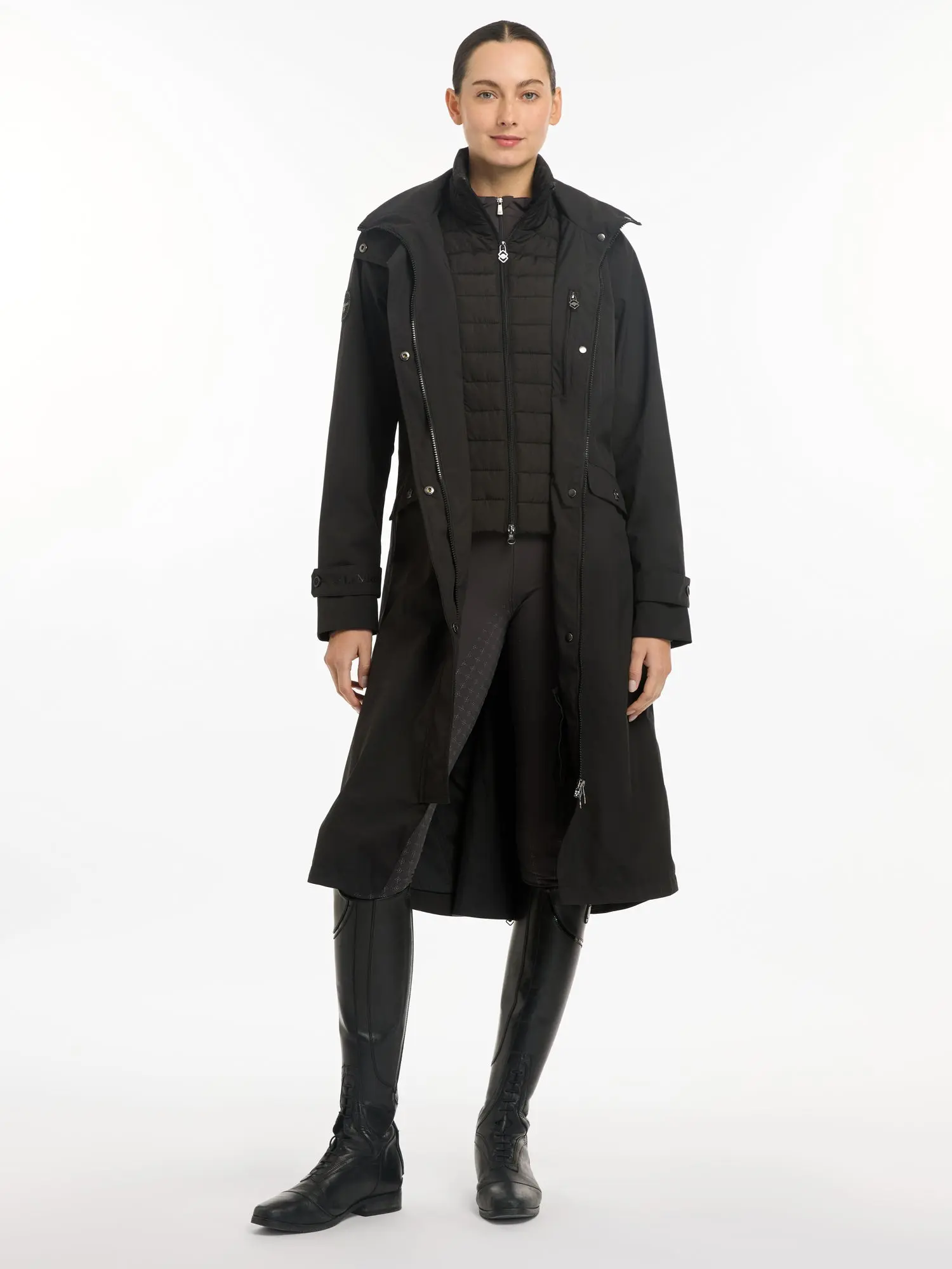 LeMieux Black Amelie Waterproof Lightweight Riding Coat - Image 7
