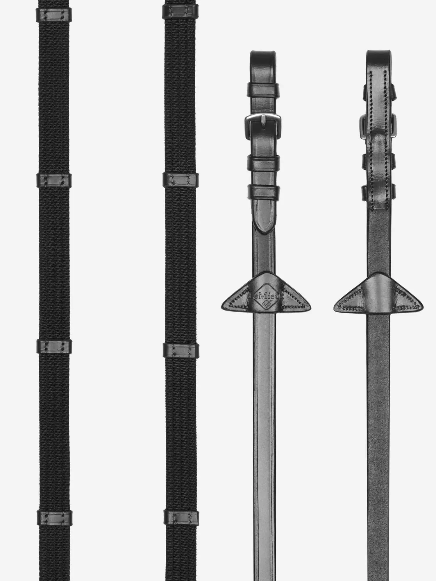 LeMieux Black/Silver Webbed Continental Reins