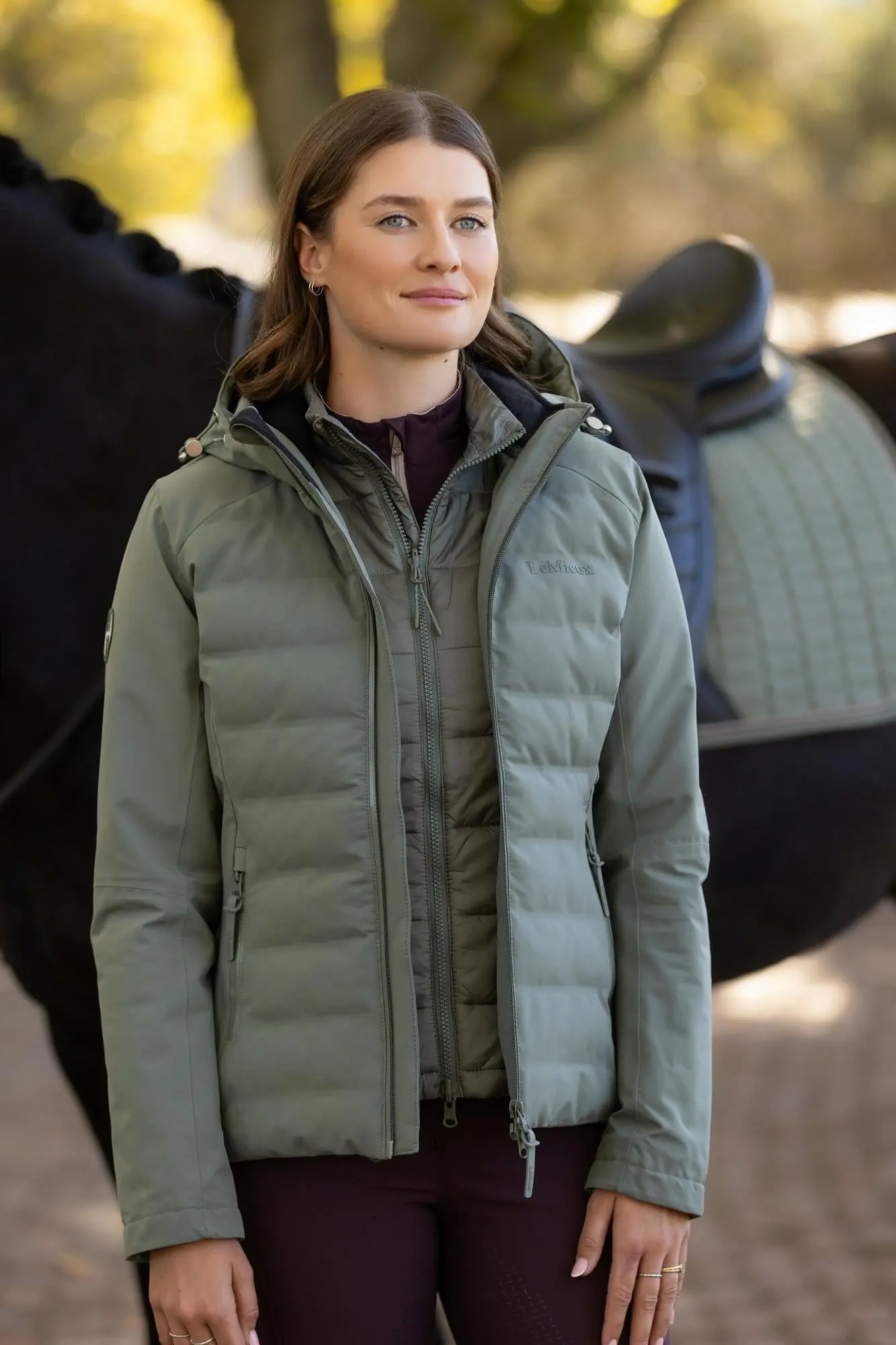 LeMieux Ladies Brooke Waterproof Hybrid Jacket Rosemary - Image 9