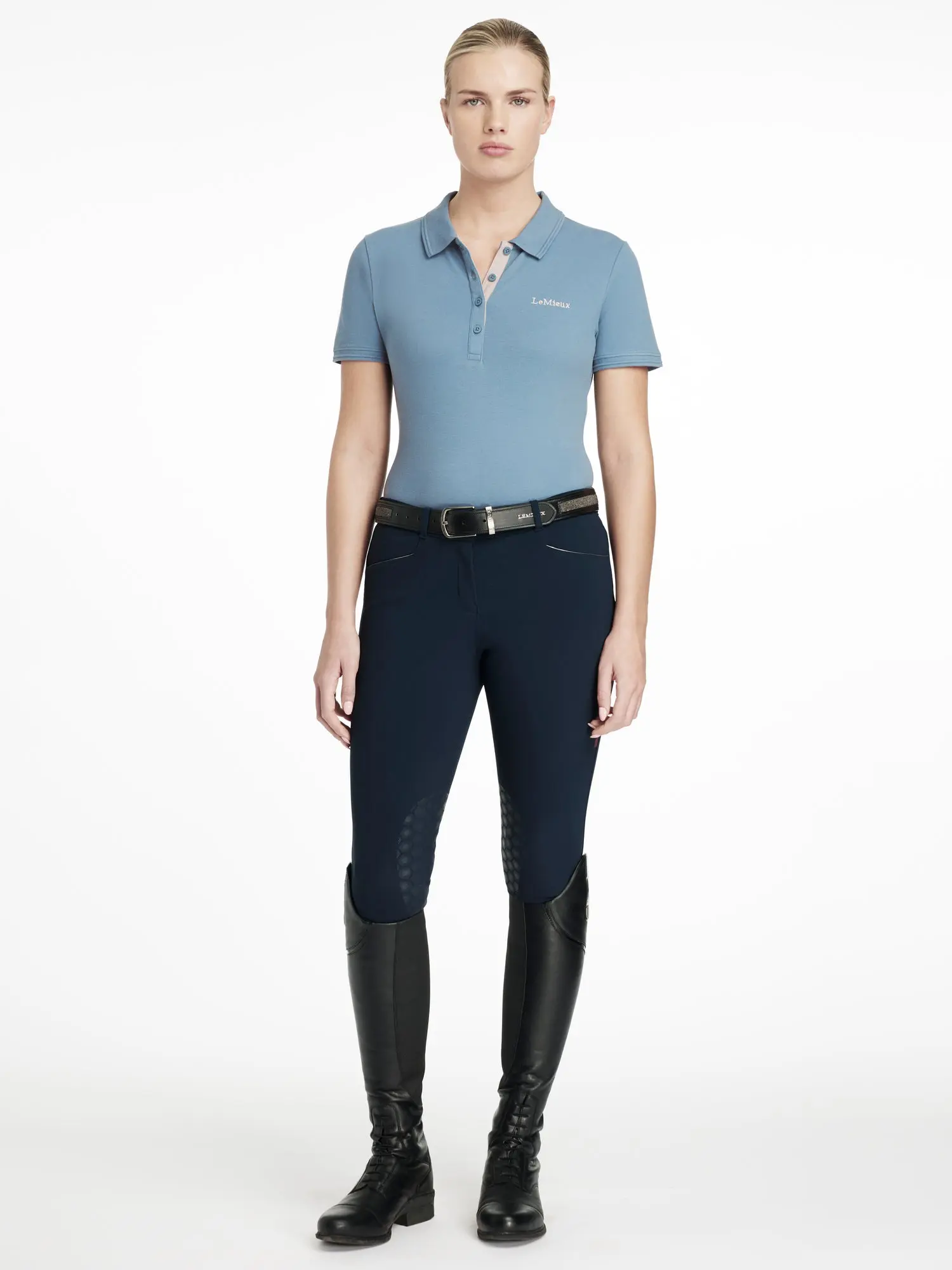 LeMieux Classique Polo Shirt Ice Blue - Image 3