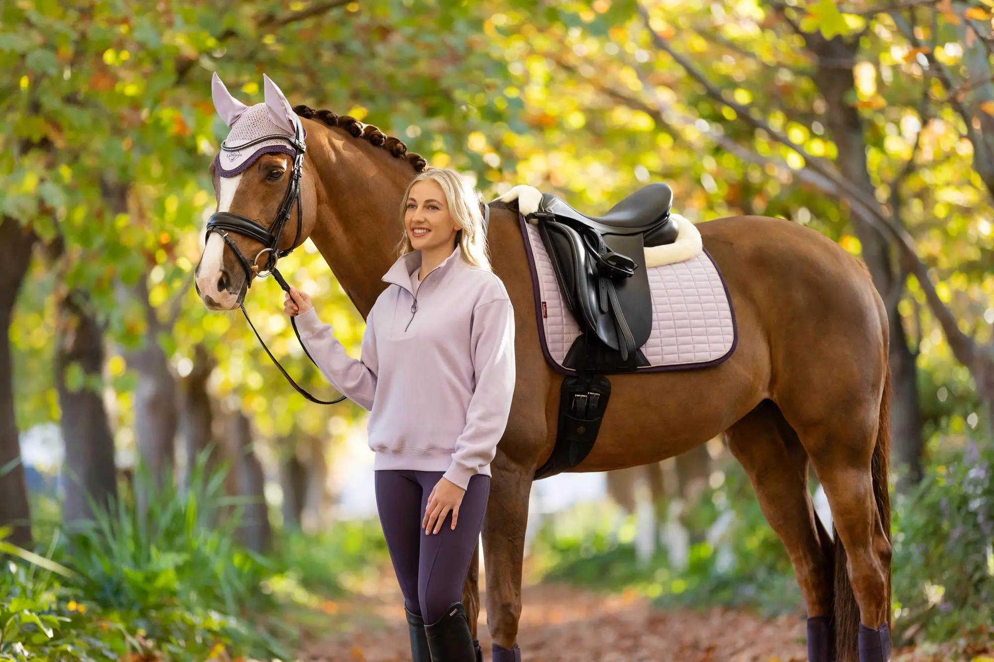 LeMieux Ladies Keira Quarter Zip Sweat Lilac - Image 3