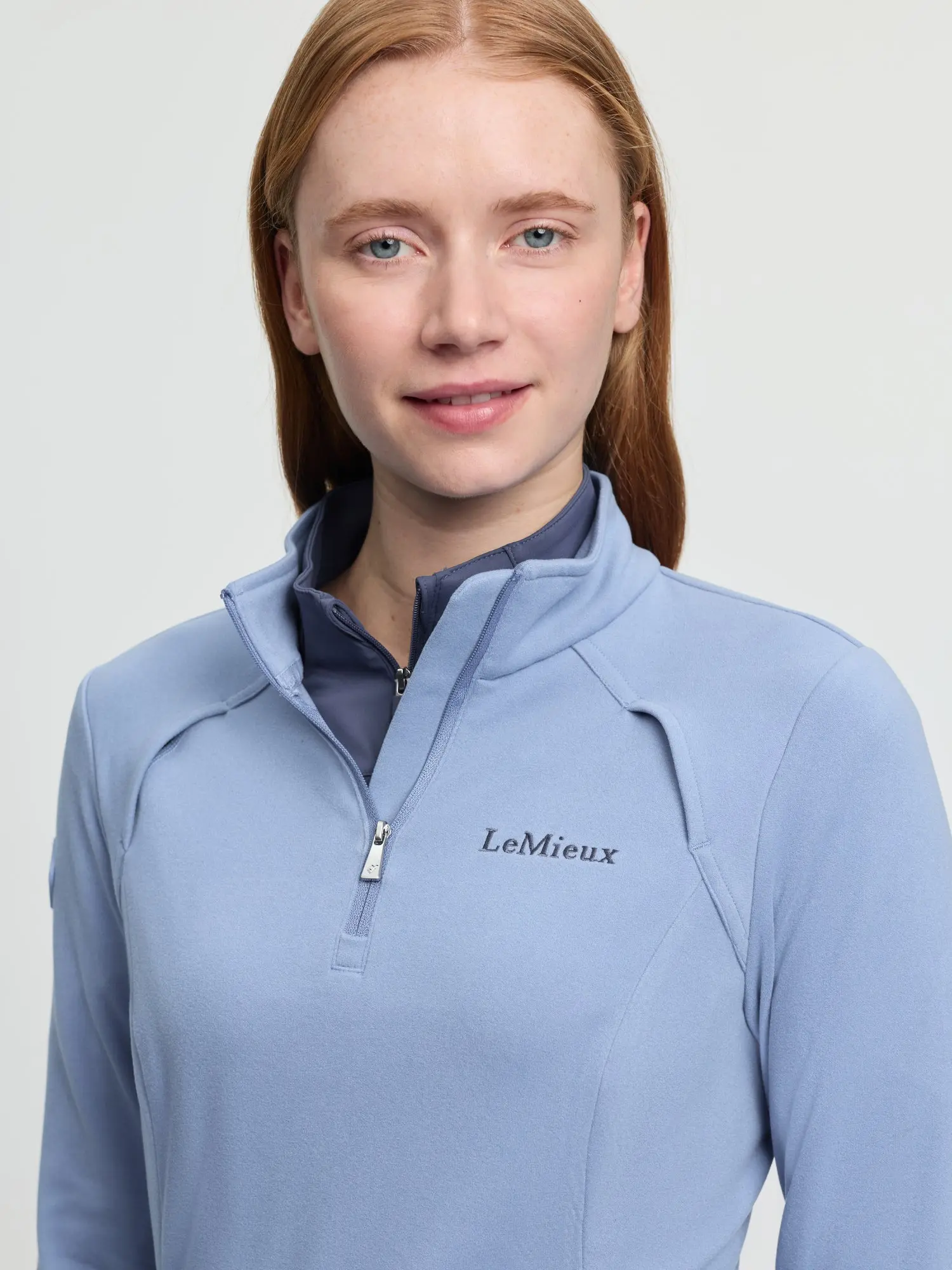 LeMieux Ladies Frances Quarter Zip Fleece Powder Blue - Image 8