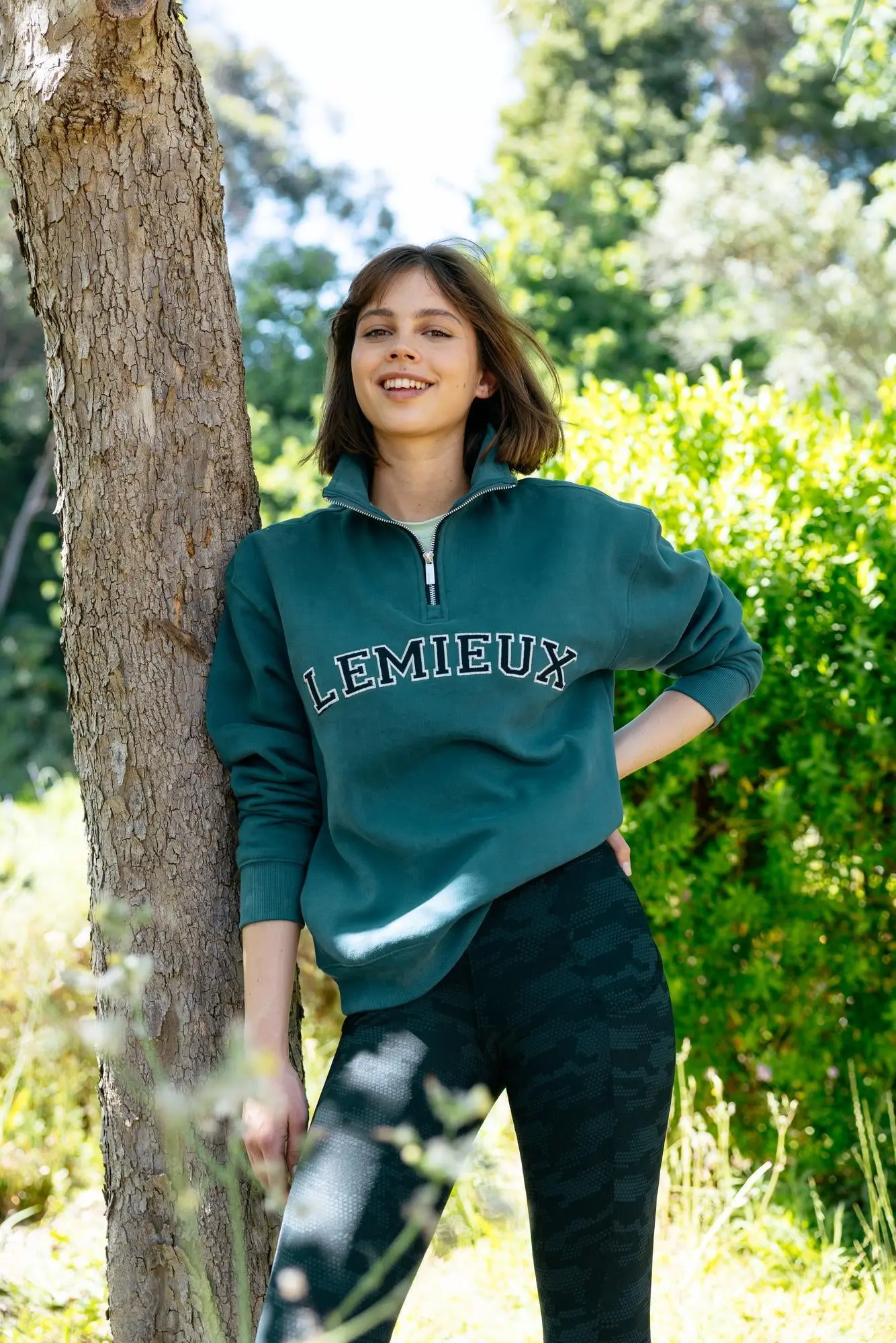 LeMieux Ladies Kelsie Quarter Neck Sweat Jungle - Image 3