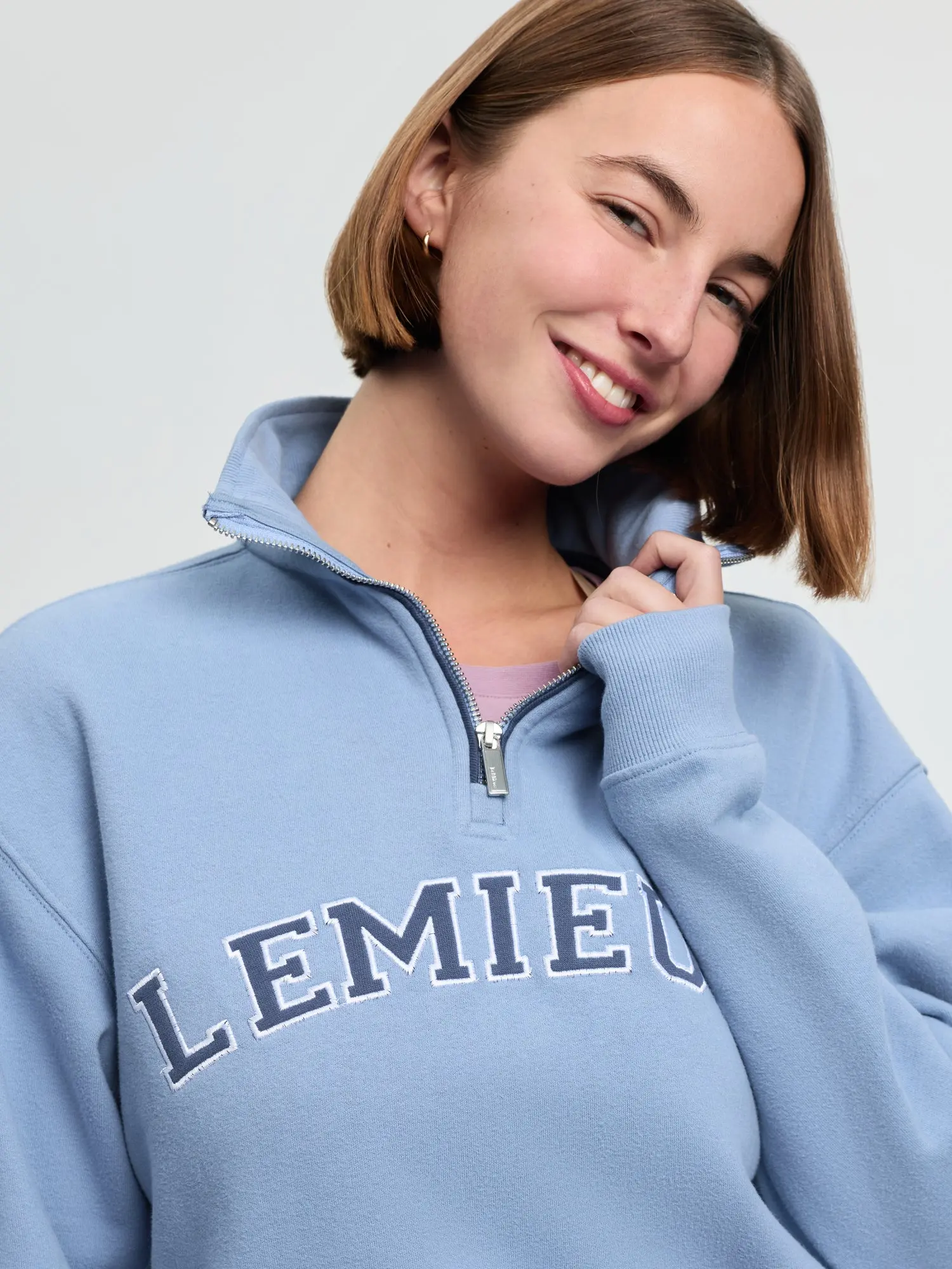 LeMieux Ladies Kelsie Quarter Neck Sweat Powder Blue - Image 6