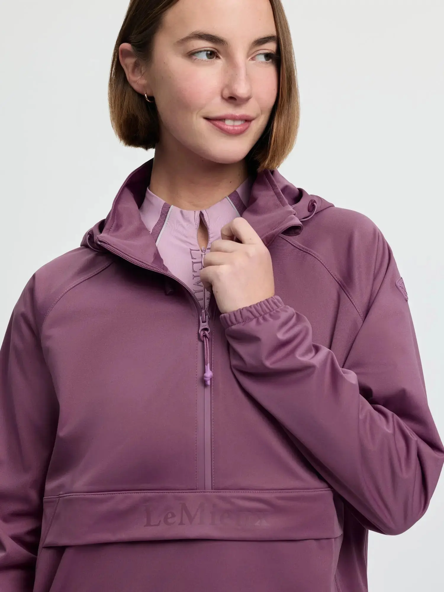 LeMieux Ladies Perri Half Zip Waterproof Jacket Mallow - Image 10