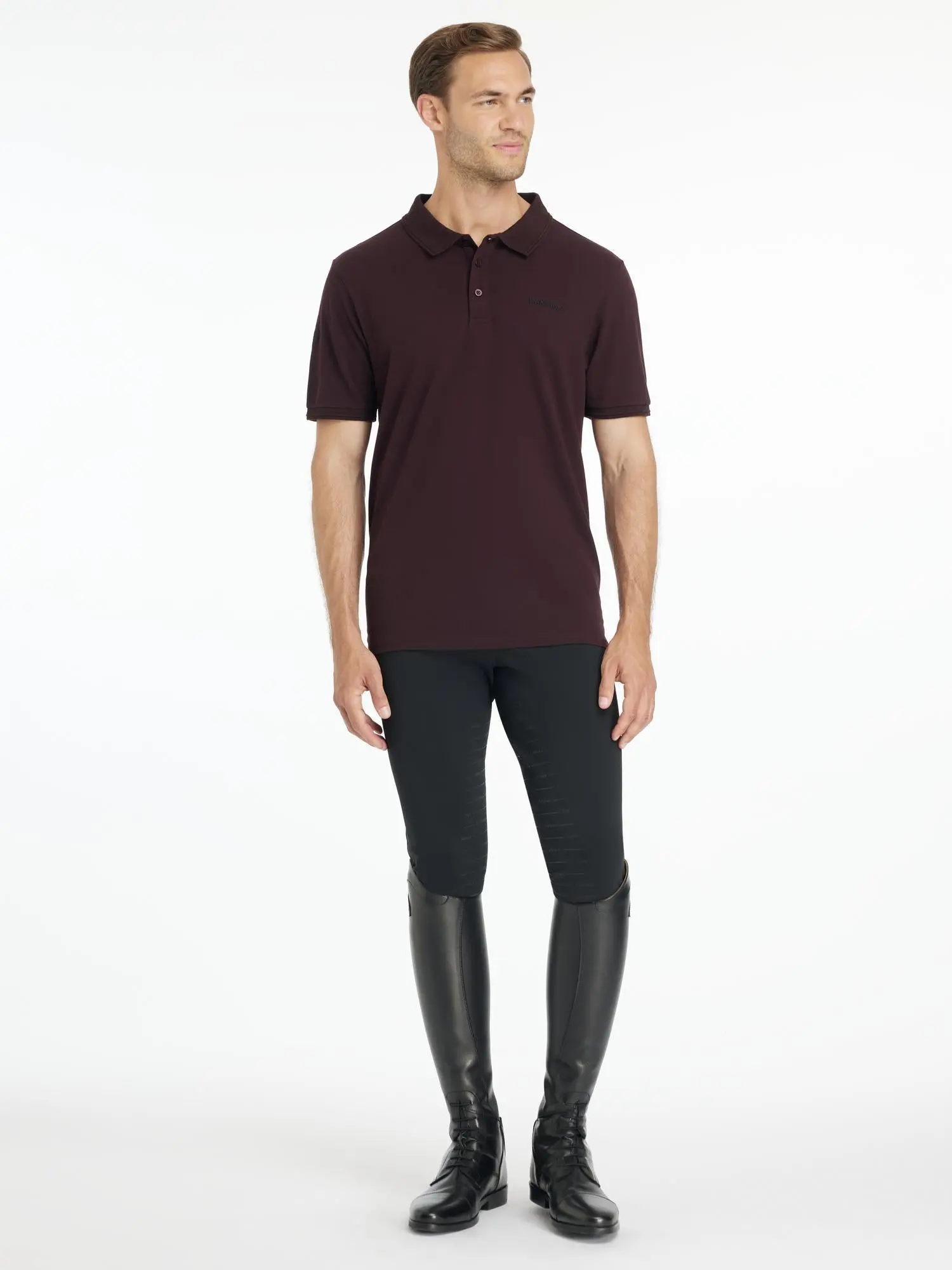 LeMieux Mens Classique Polo Shirt Damson