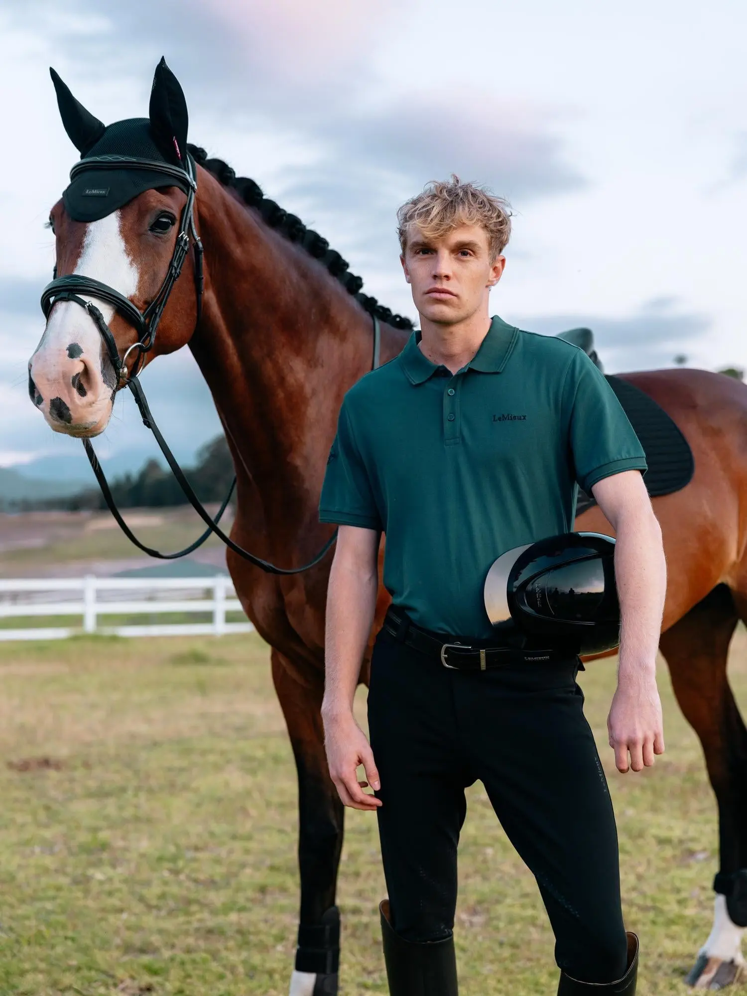 LeMieux Mens Classique Polo Shirt Jungle - Image 2