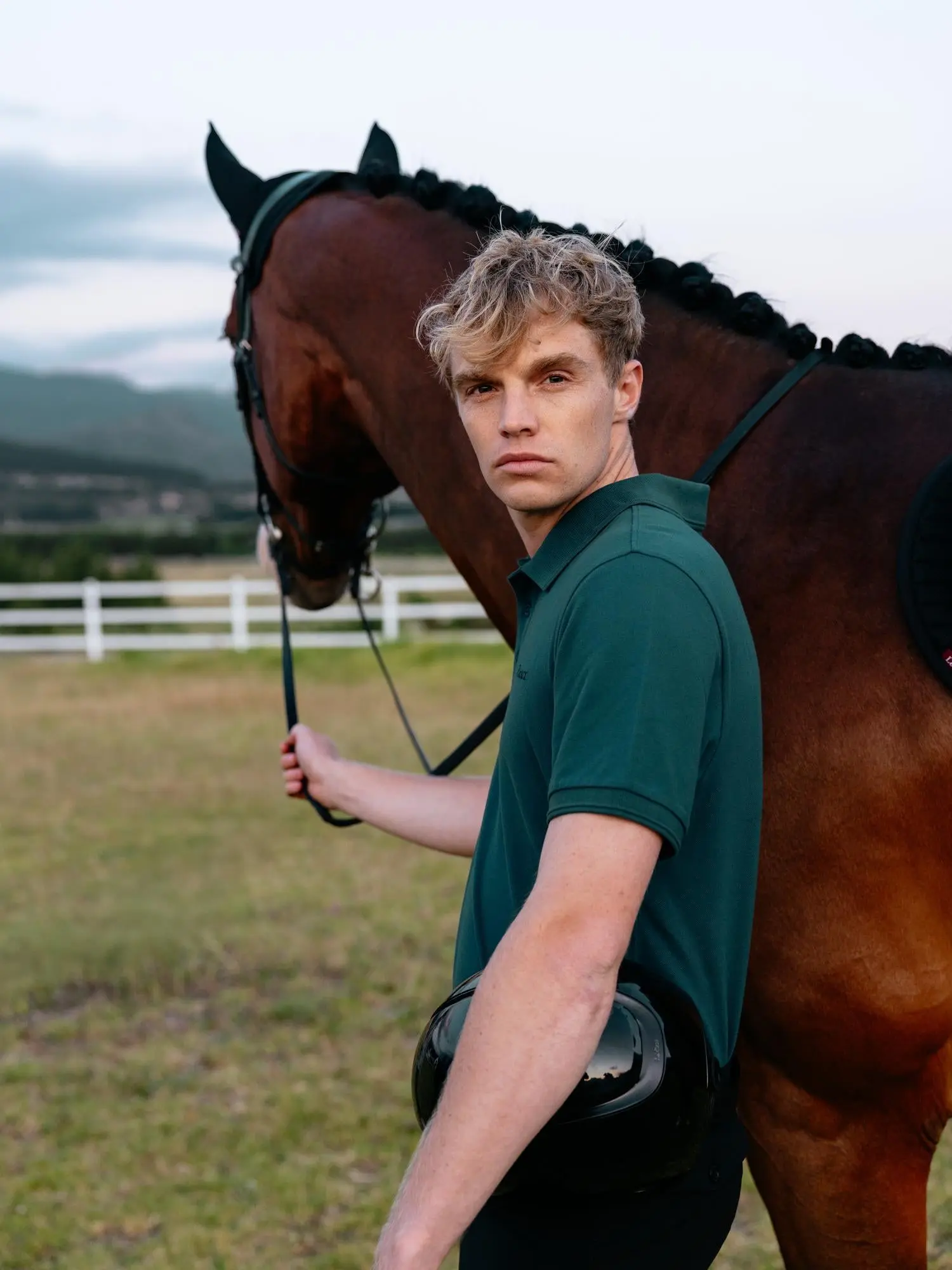 LeMieux Mens Classique Polo Shirt Jungle - Image 3