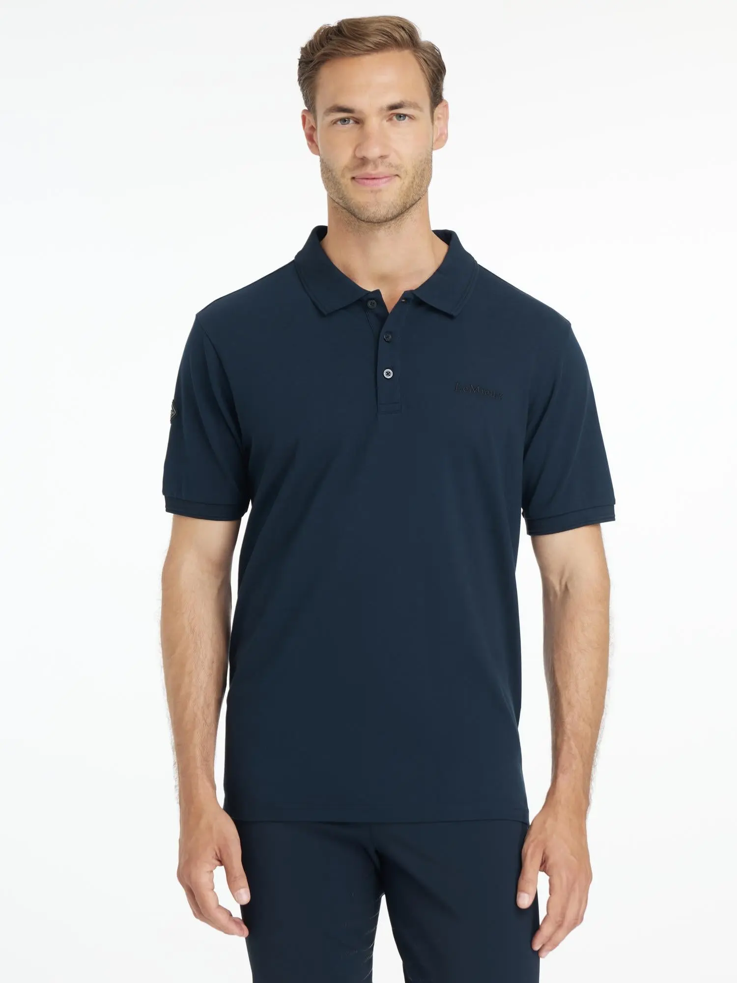LeMieux Mens Classique Polo Shirt Navy - Image 4