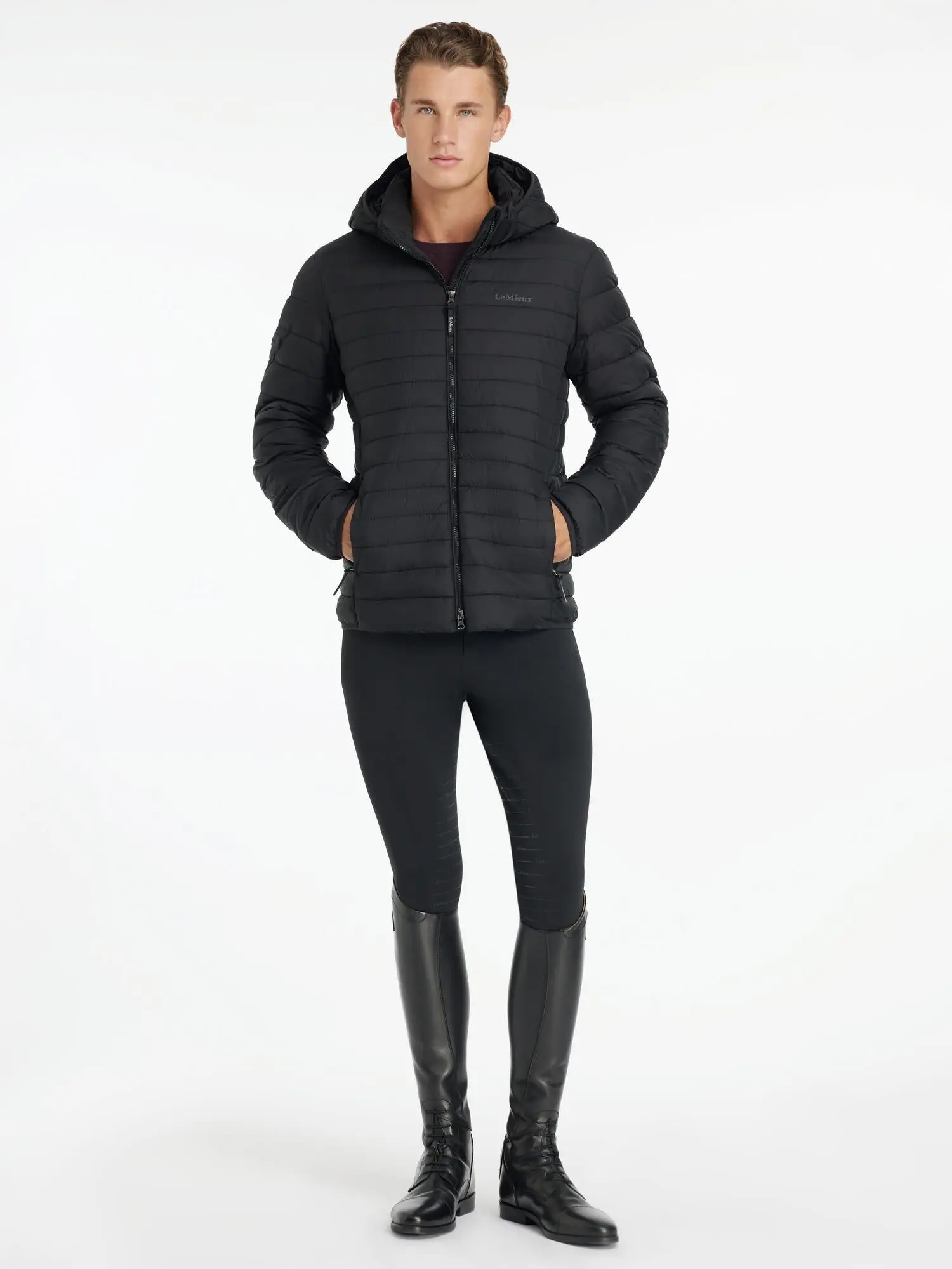 LeMieux Mens Hooded Puffer Jacket Black