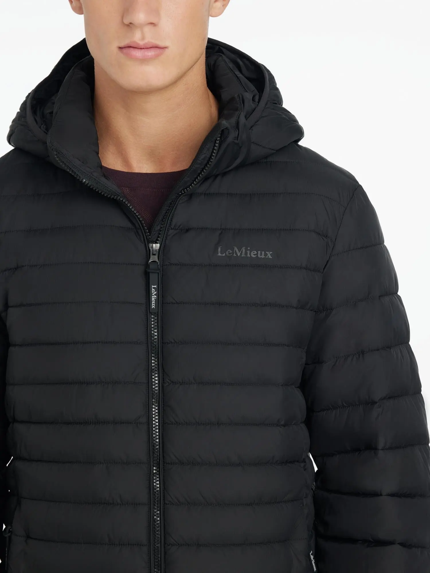 LeMieux Mens Hooded Puffer Jacket Black - Image 2