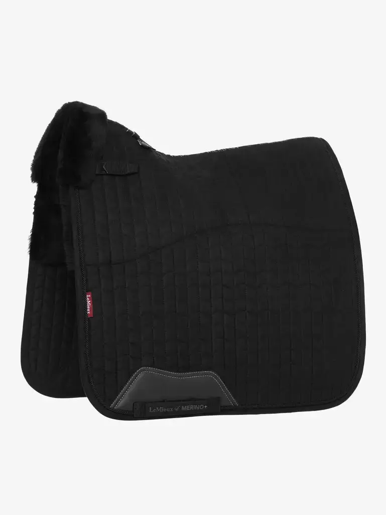 LeMieux Merino+ Half Lined Suede Dressage Square Black/Black
