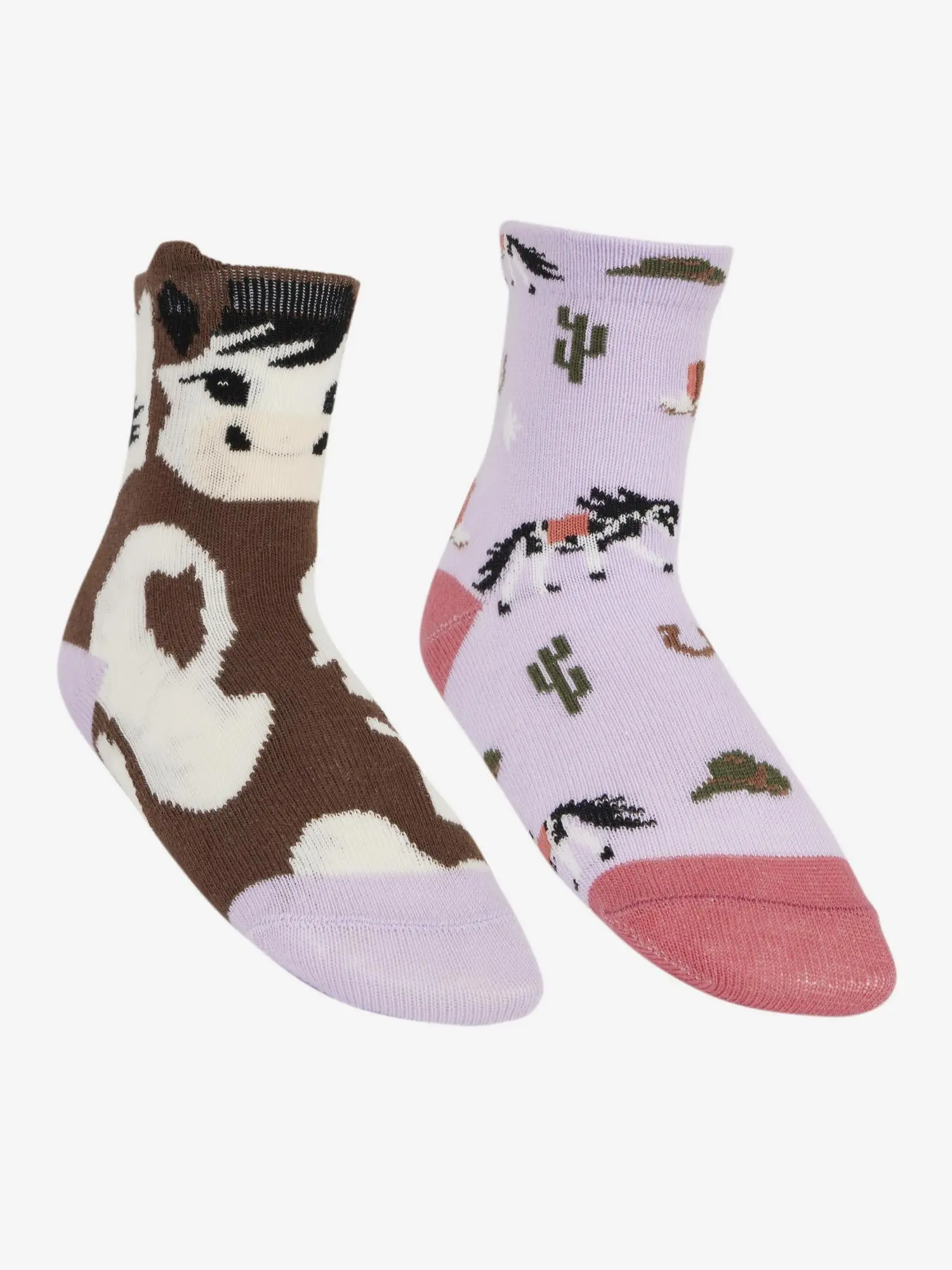 LeMieux Mini Cotton Character Socks Paint Pony 2 Pack Lilac - Image 3