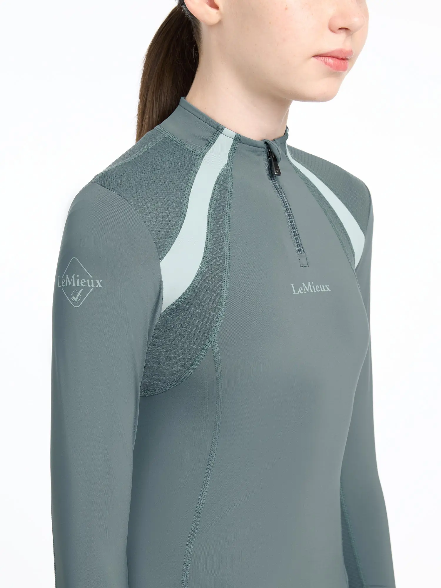 LeMieux Petrol Young Rider Mia Mesh Base Layer - 7-8 Years - Image 3