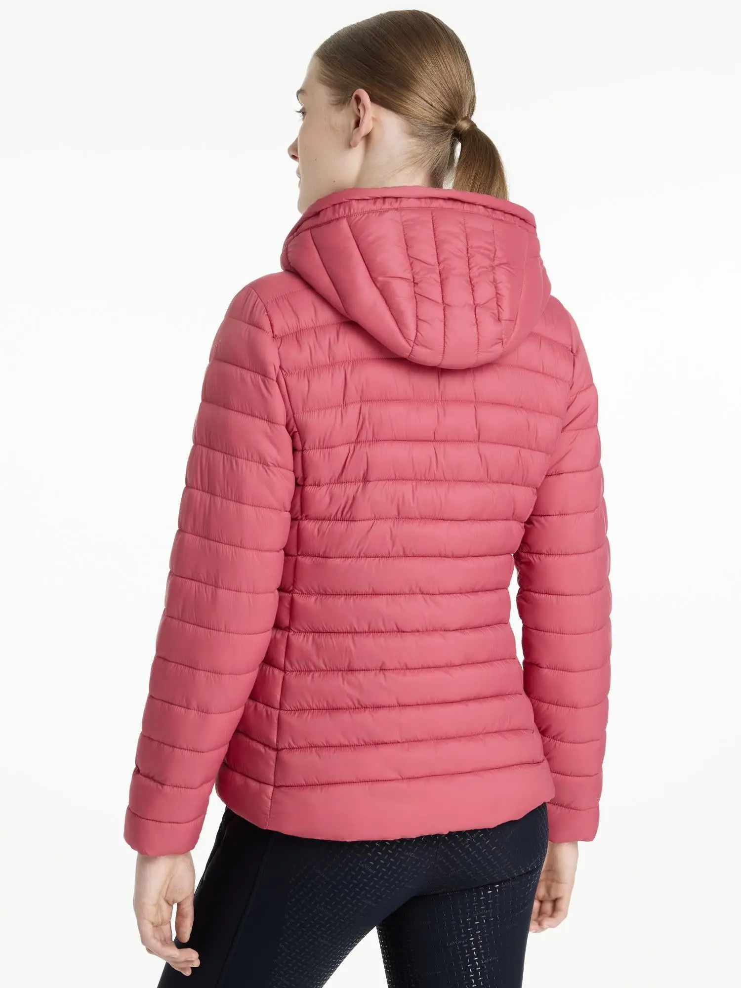 LeMieux Rose Hooded Puffer Jacket Cranberry - Image 5