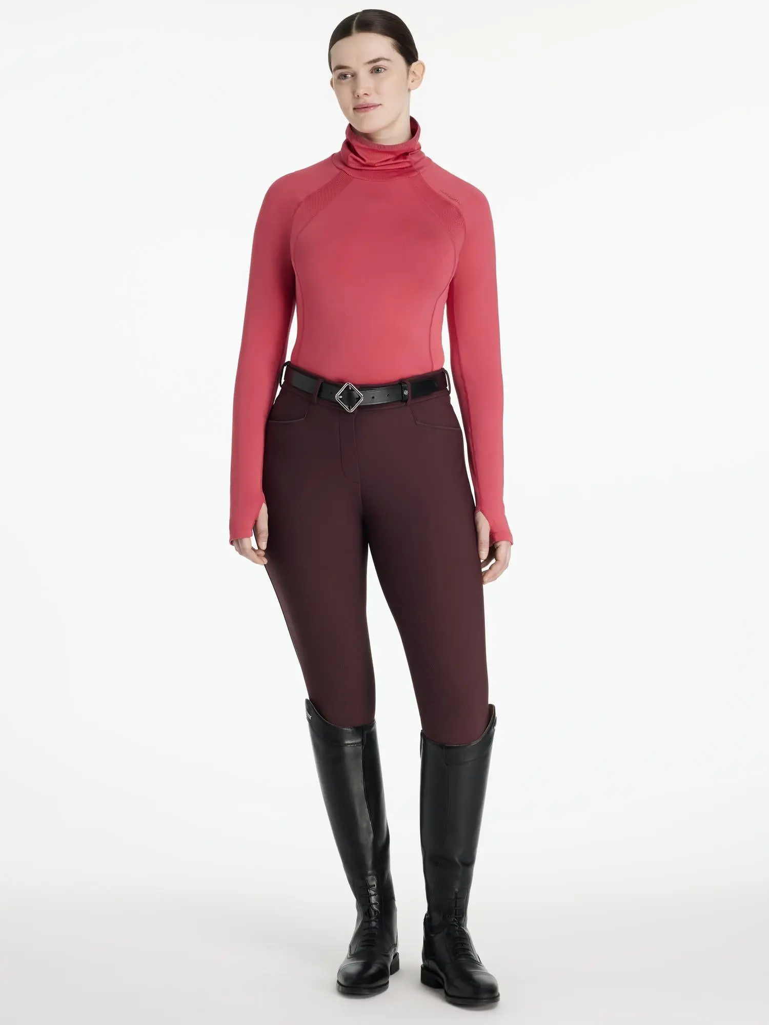 LeMieux Ladies Sara Snood Base Layer Cranberry - Image 3