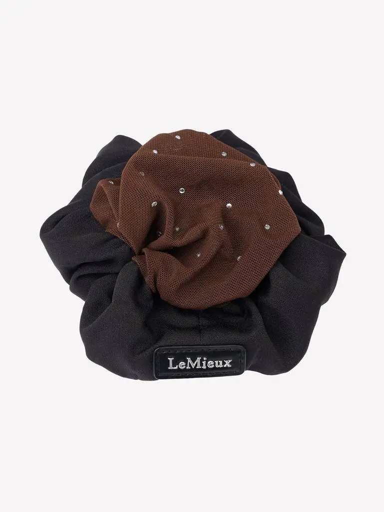LeMieux Scrunchie with Crystal Hair Net Black - Image 3
