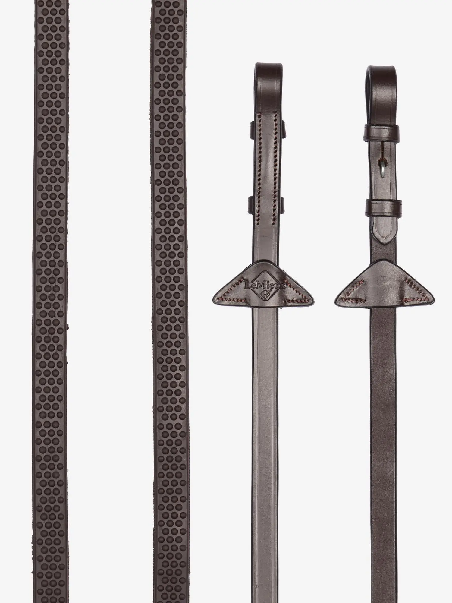 LeMieux Soft Rubber Reins Havana/Silver - Image 2