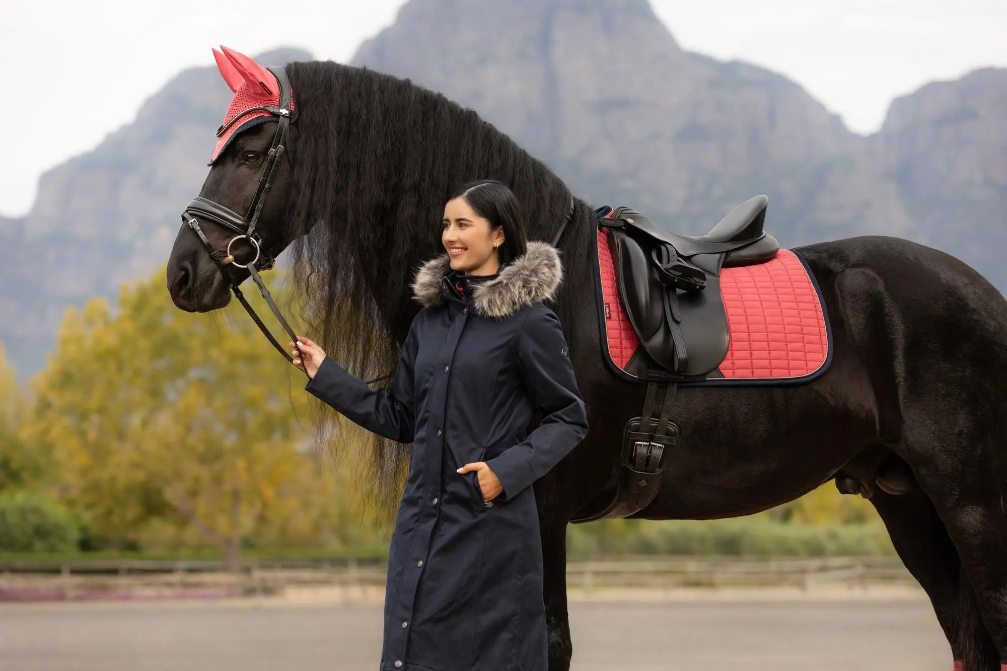 LeMieux Suede Dressage Square Cranberry - Image 5