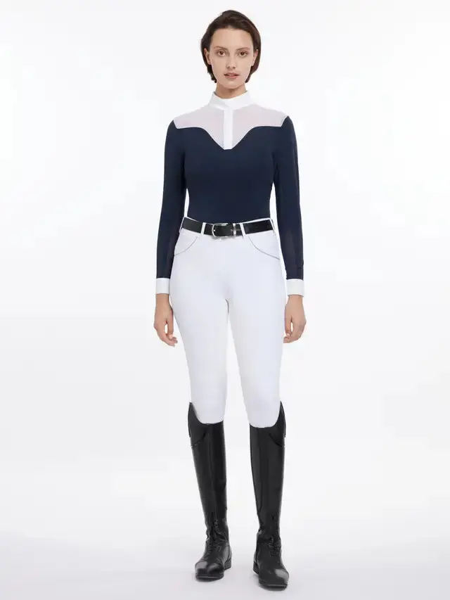 LeMieux Ladies Emily Long Sleeve Show Shirt Navy - Image 4