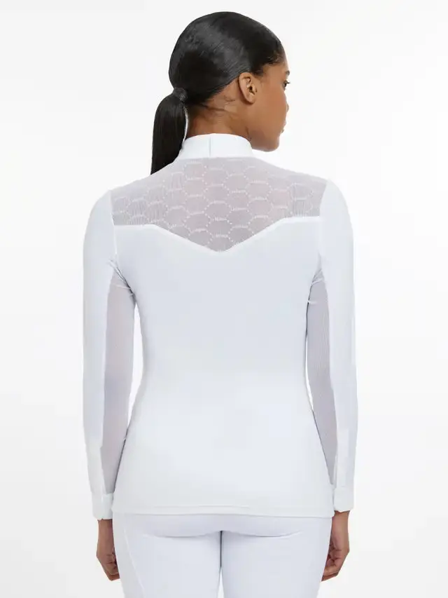 LeMieux Ladies Emily Long Sleeve Show Shirt White - Image 2