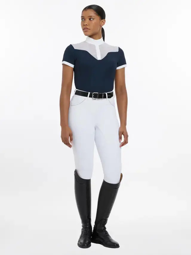 LeMieux Ladies Emily Short Sleeve Show Shirt Navy - Image 6
