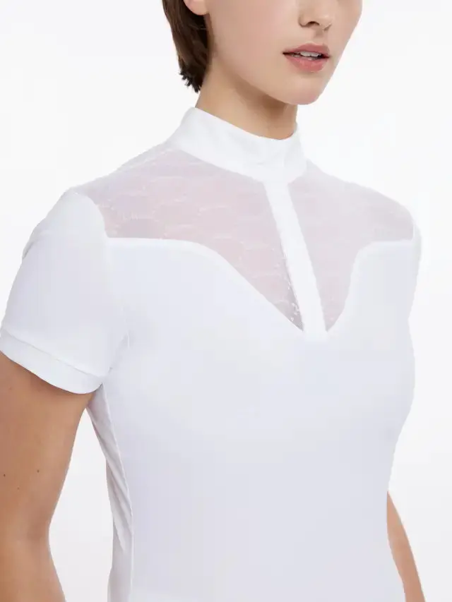 LeMieux Ladies Emily Short Sleeve Show Shirt White - Image 3