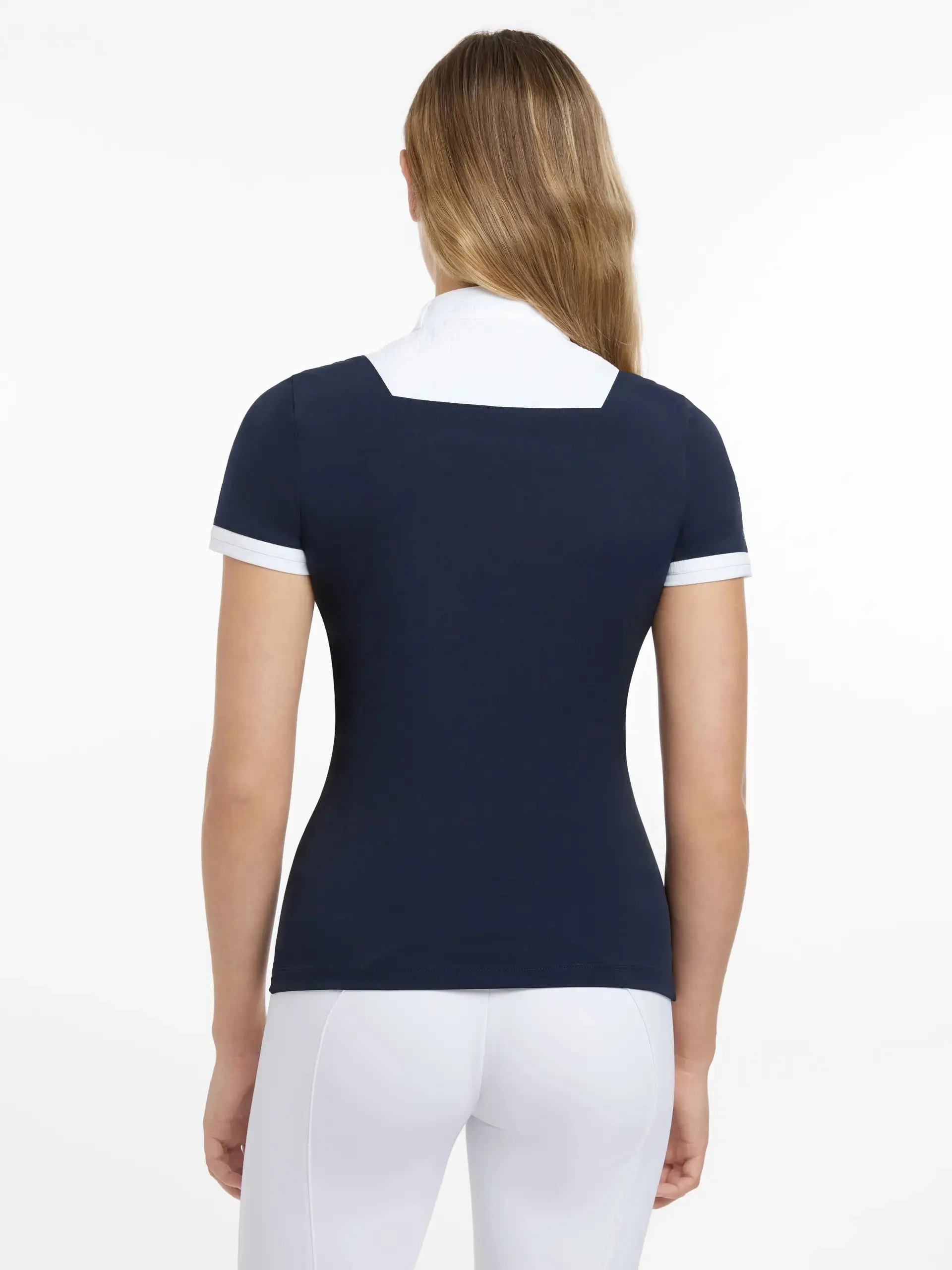 LeMieux Ladies Sophia Short Sleeve Show Shirt Navy - Image 2