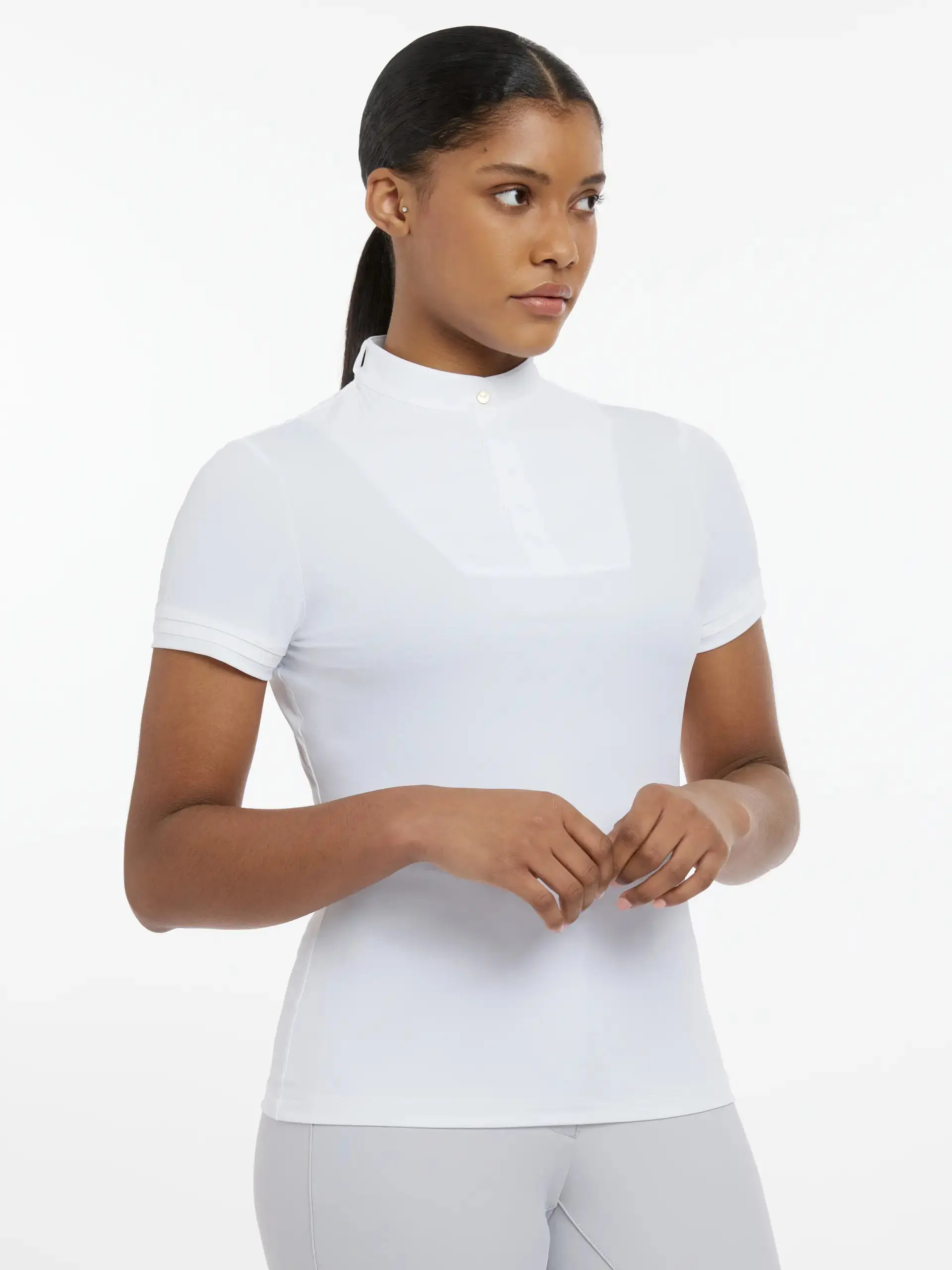 LeMieux Ladies Sophia Short Sleeve Show Shirt White