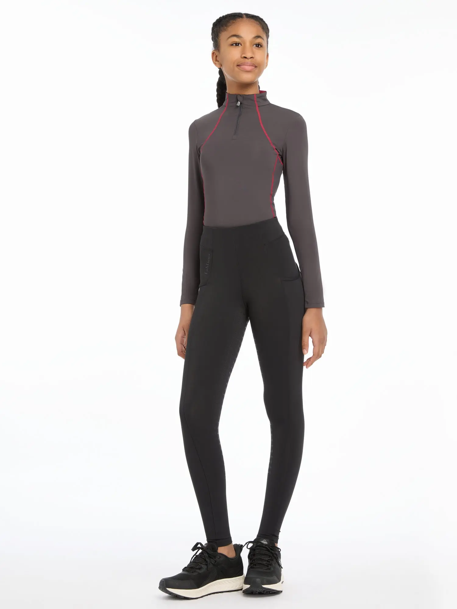 LeMieux Young Rider Orla Black Pull On Breeches - Image 4