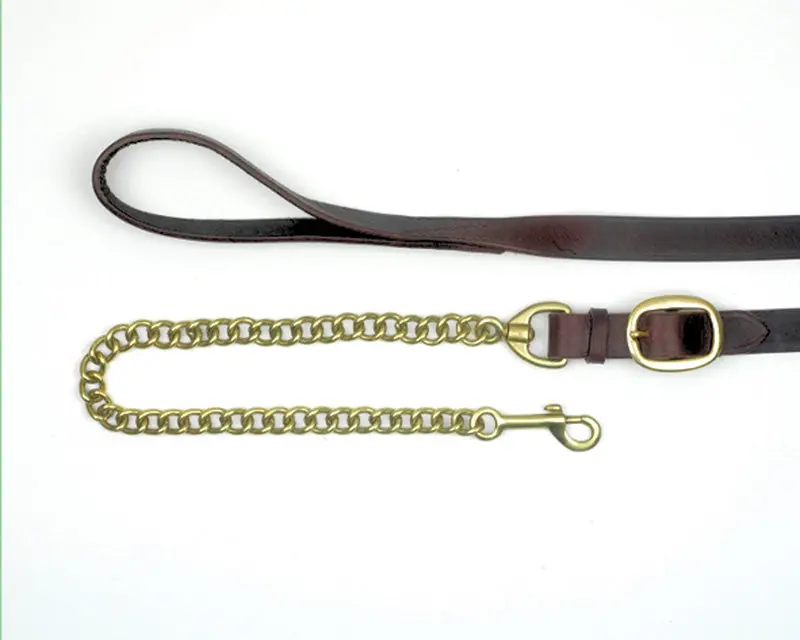 Mackey Classic Leather Lead Buckle End with Chain - Image 2