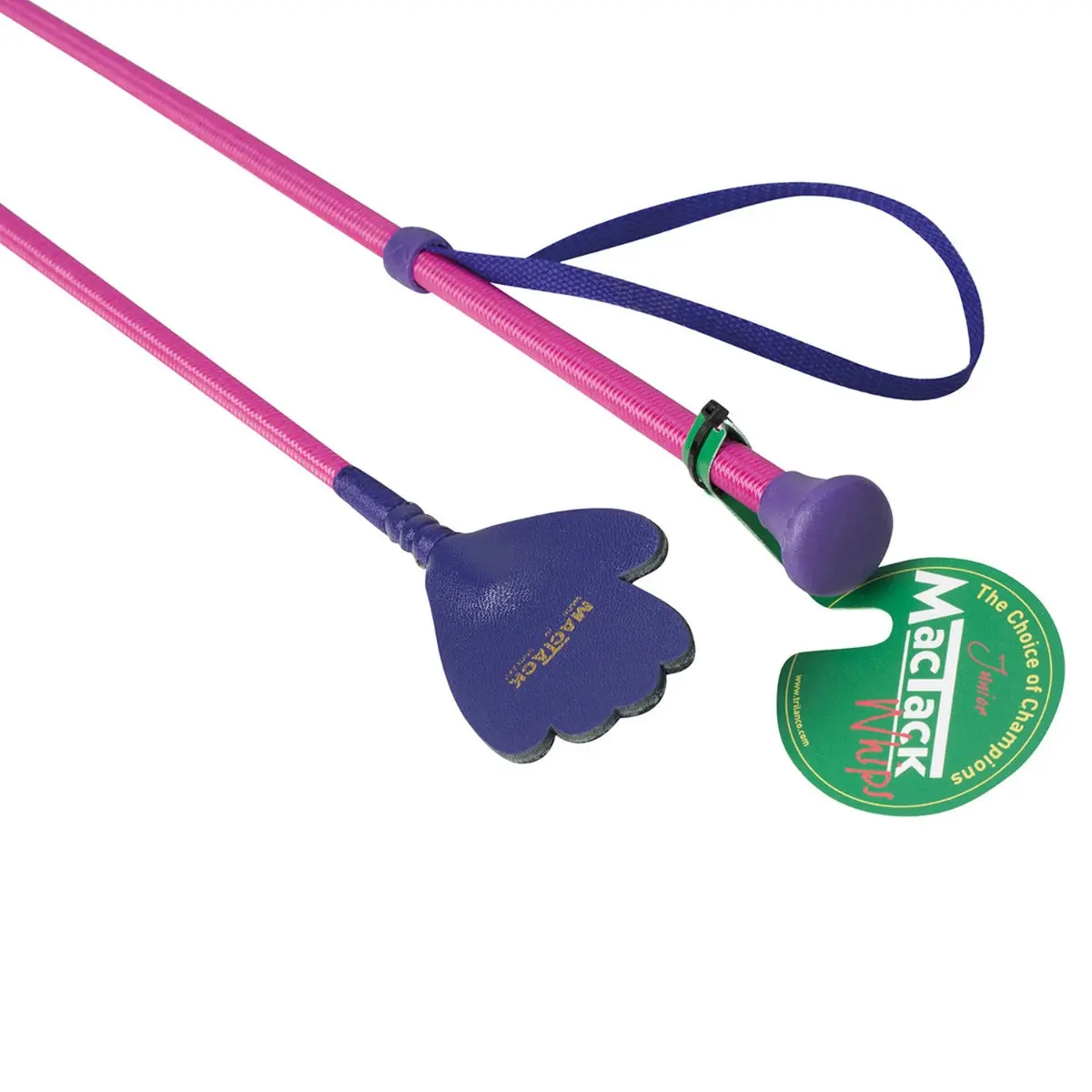 MacTack Junior Riding Whip with Hand Keeper - Colour Pink / Purple - Size 20" / 50.8cm - Image 2