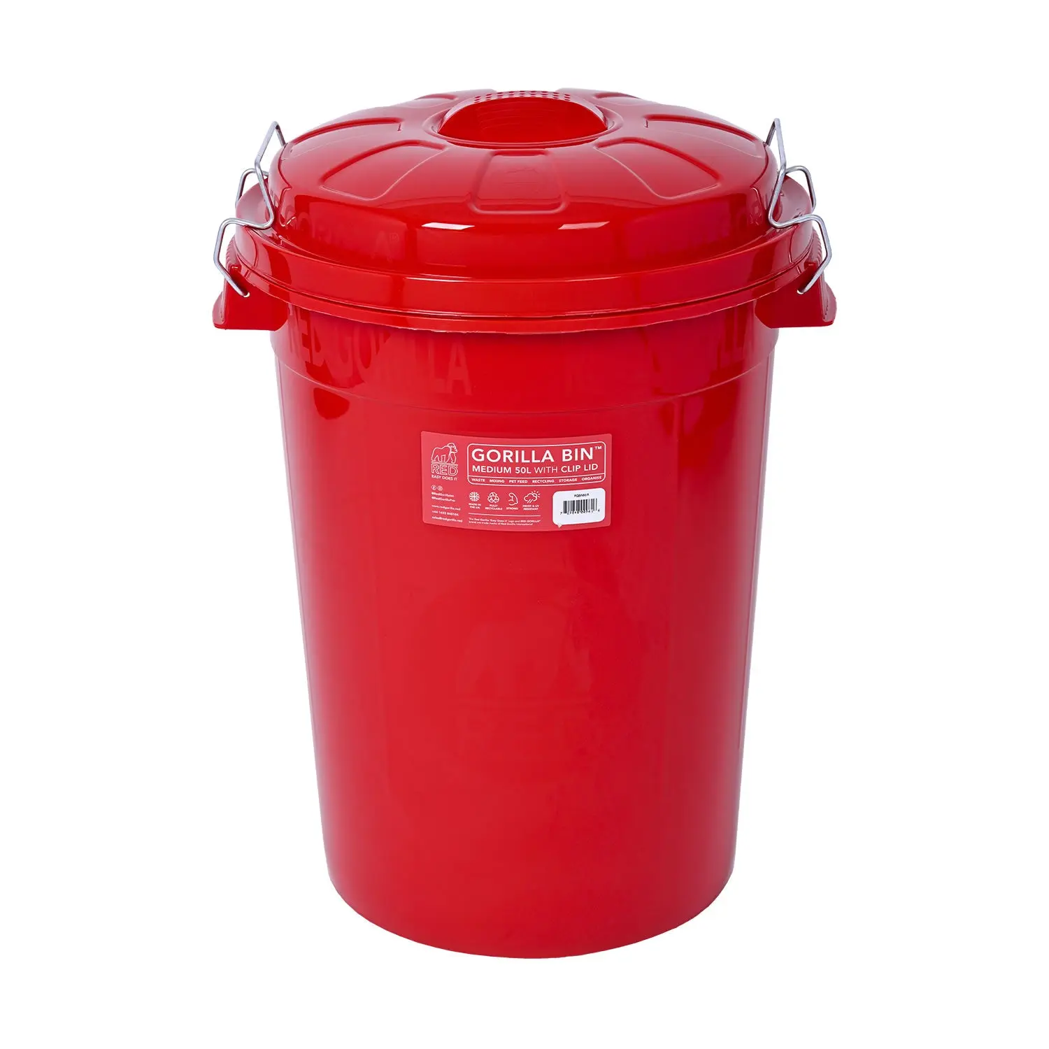 Red Gorilla Bin With Clip Lid 50 Lt - Image 4