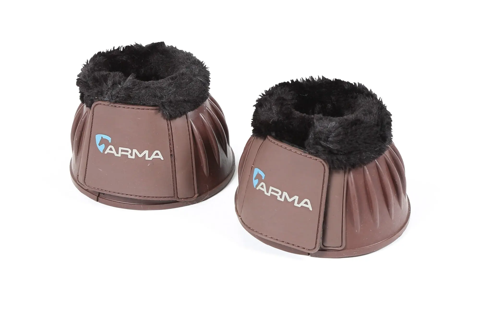 Shires ARMA Brown Fleece Topped Over Reach Boots
