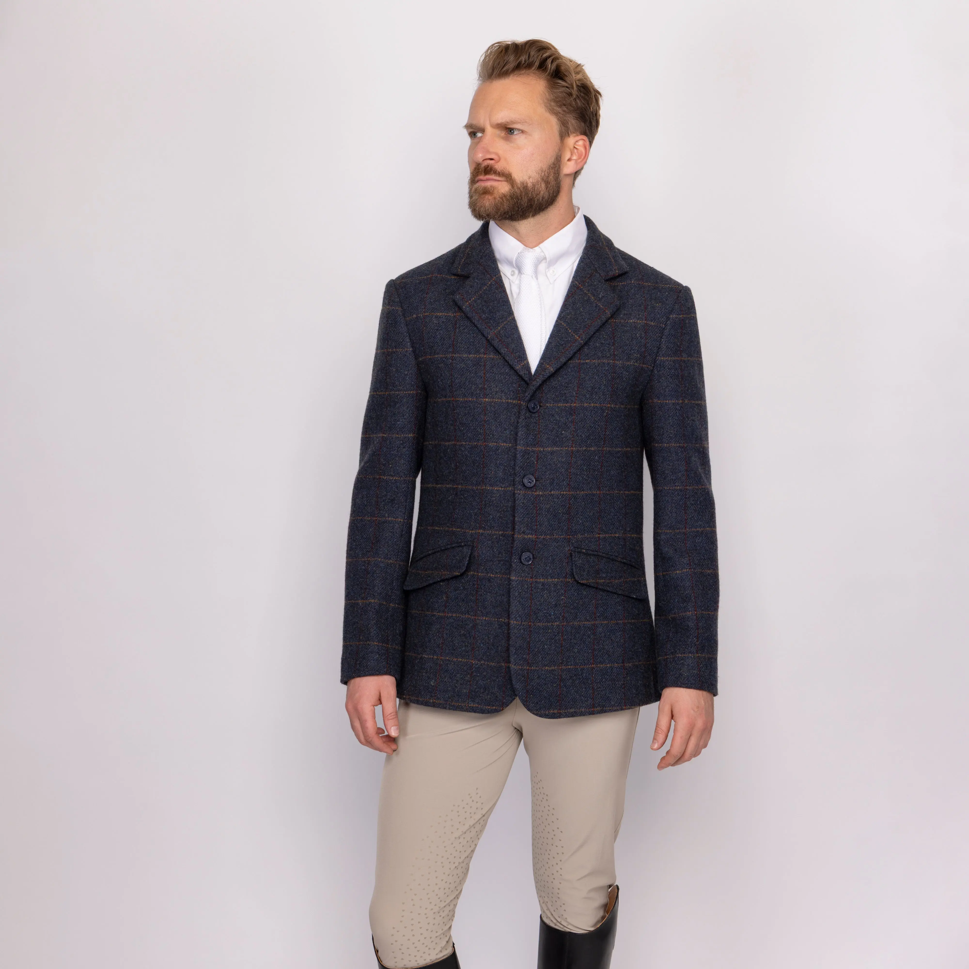 Shires Aubrion Gents Saratoga Jacket Juniper Navy Check - Image 7