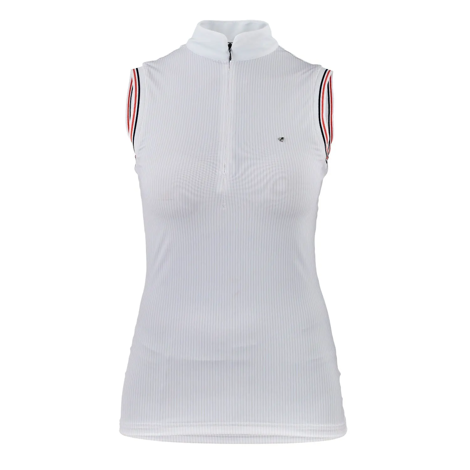 Shires Aubrion Ladies Arcaster Sleeveless Pink Pinstripe Show Shirt - Image 5