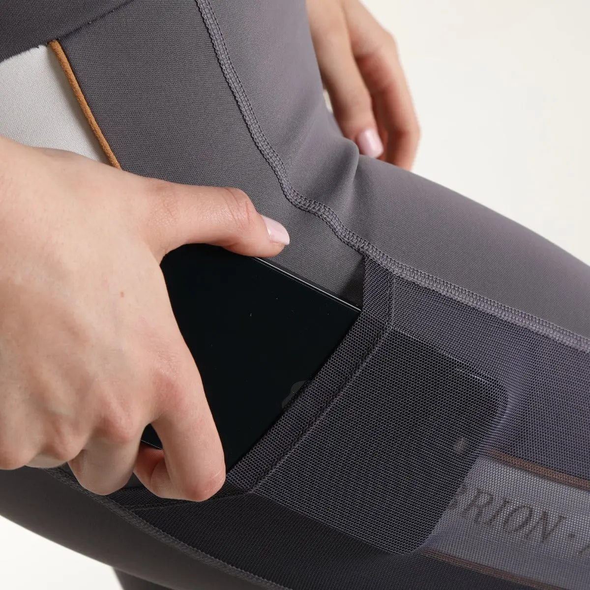 Shires Aubrion Team Shield Grey Riding Tights - Image 4