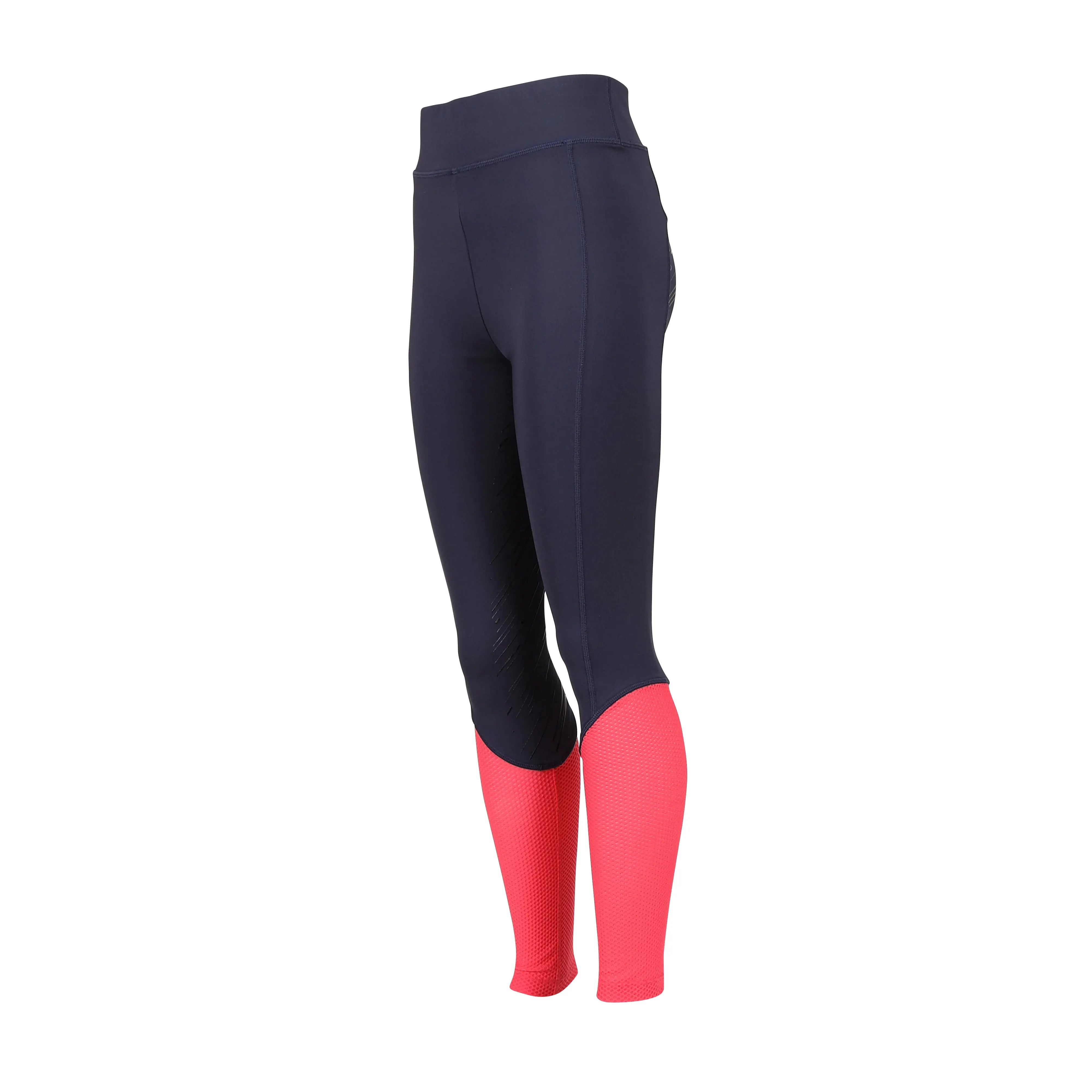 Shires Aubrion Young Rider Rhythm Mesh Navy Riding Tights - 7-8 Years - Image 2