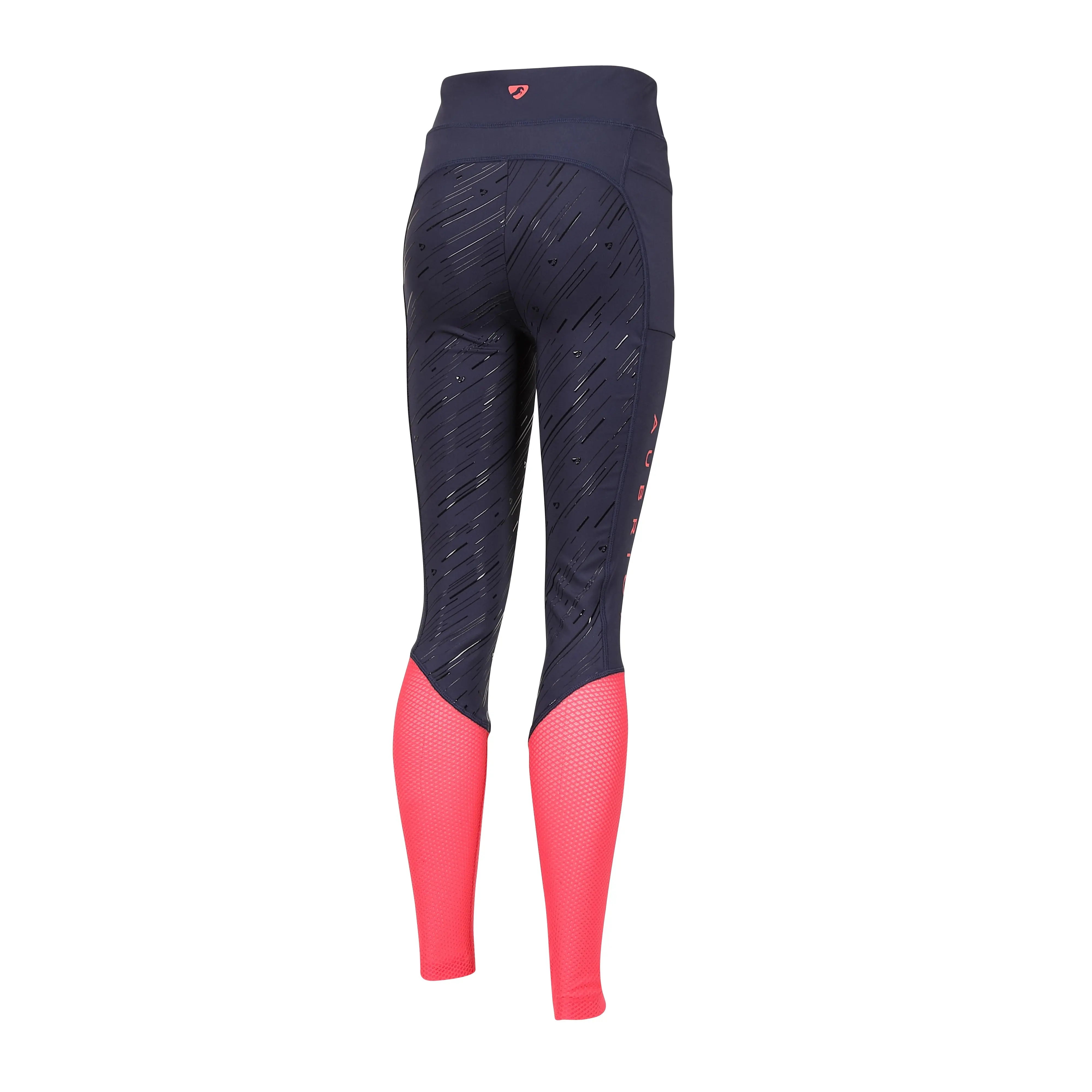 Shires Aubrion Young Rider Rhythm Mesh Navy Riding Tights - 7-8 Years - Image 3