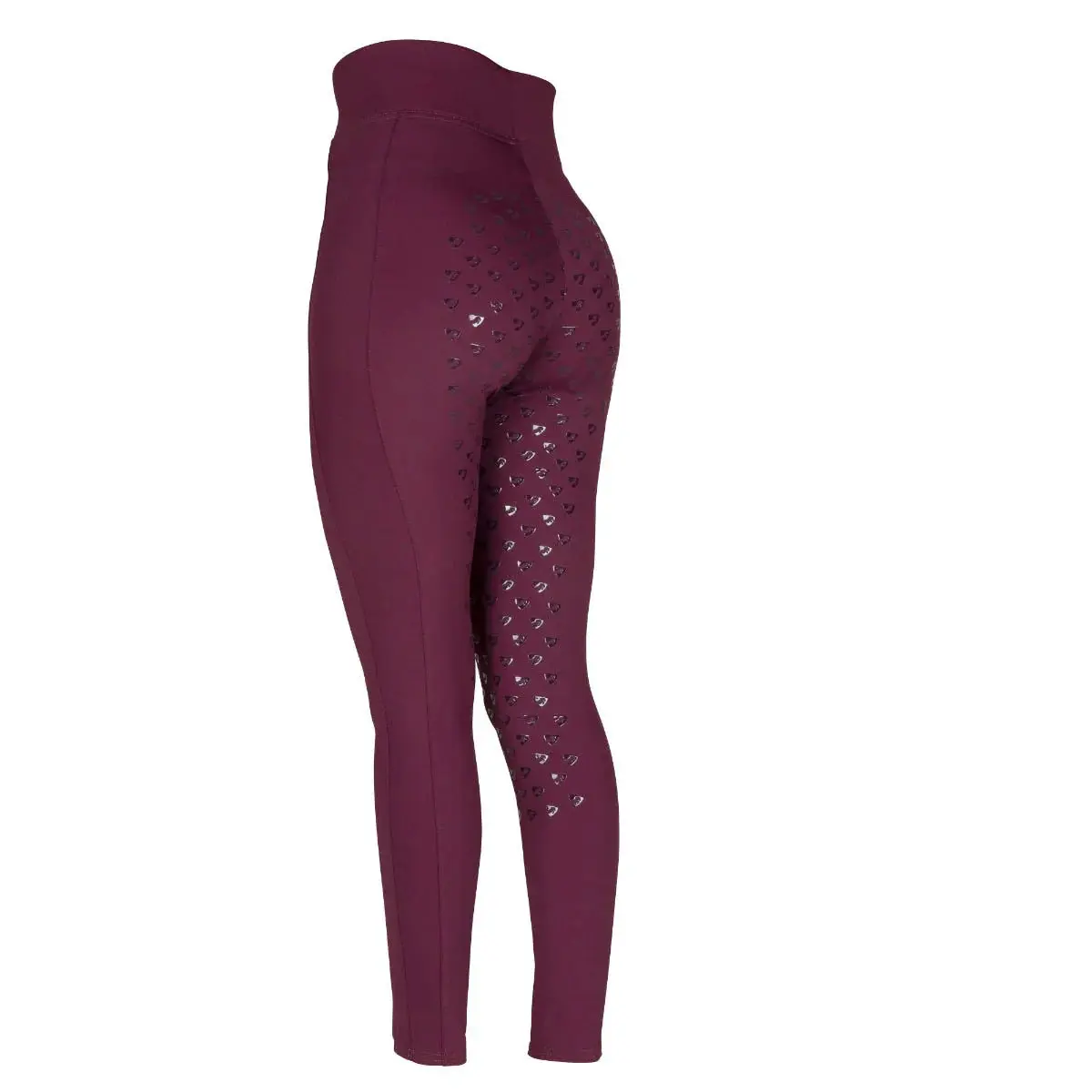 Shires Black Cherry Aubrion Eltar Riding Tights - Young Rider - Image 2