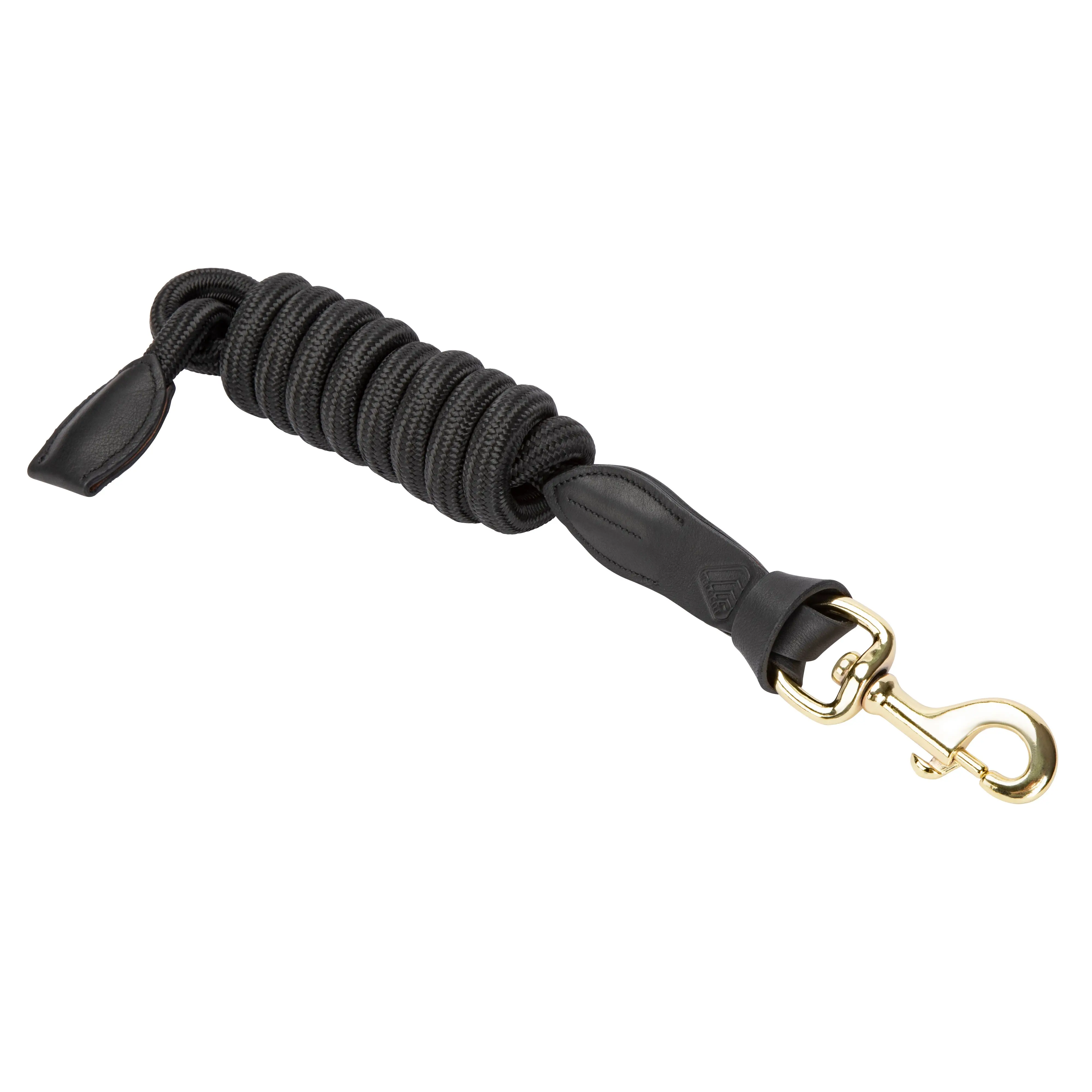 Shires Black Velociti Lusso Leather Lead Rope