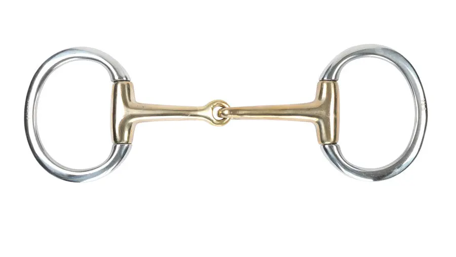Shires Brass Alloy Flat Ring Jointed Eggbutt Snaffle - Image 5