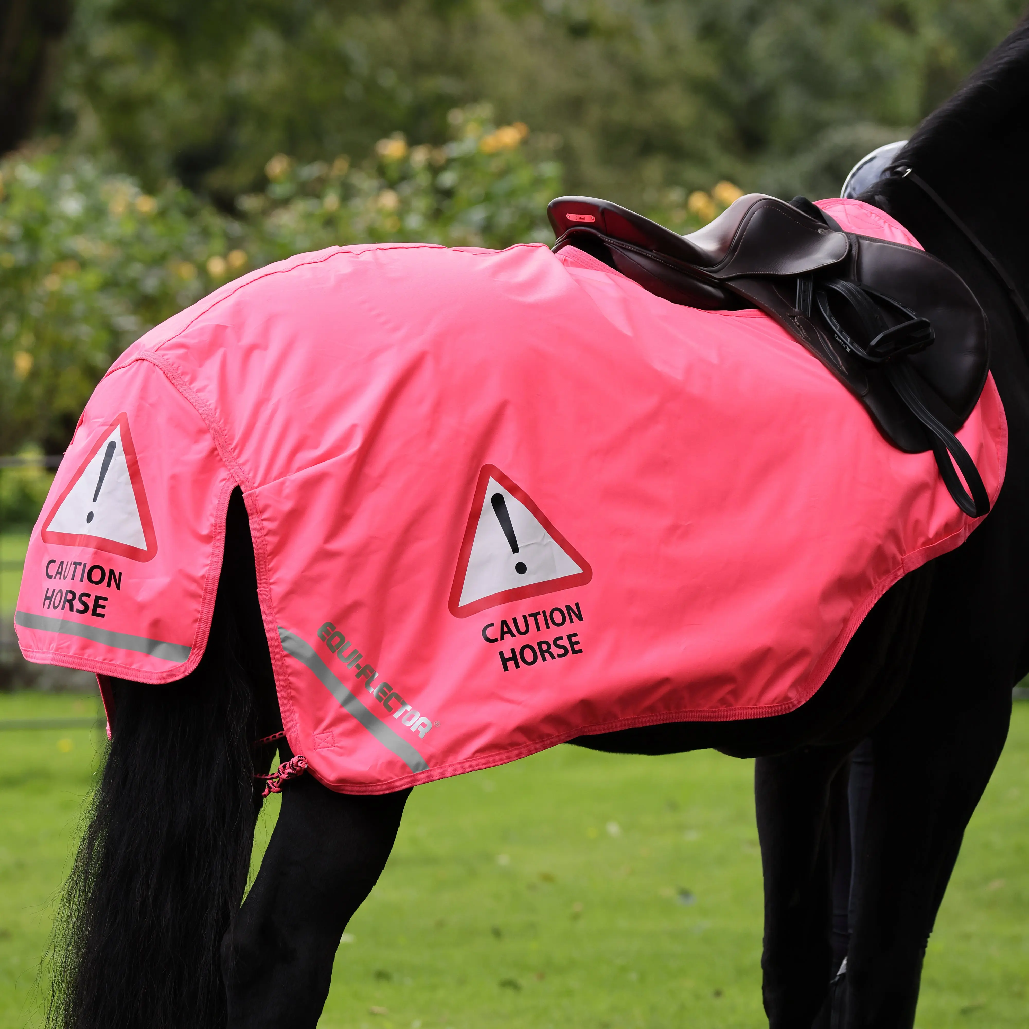 Shires Equi-Flector Pink Caution Horse Waterproof Exercise Sheet