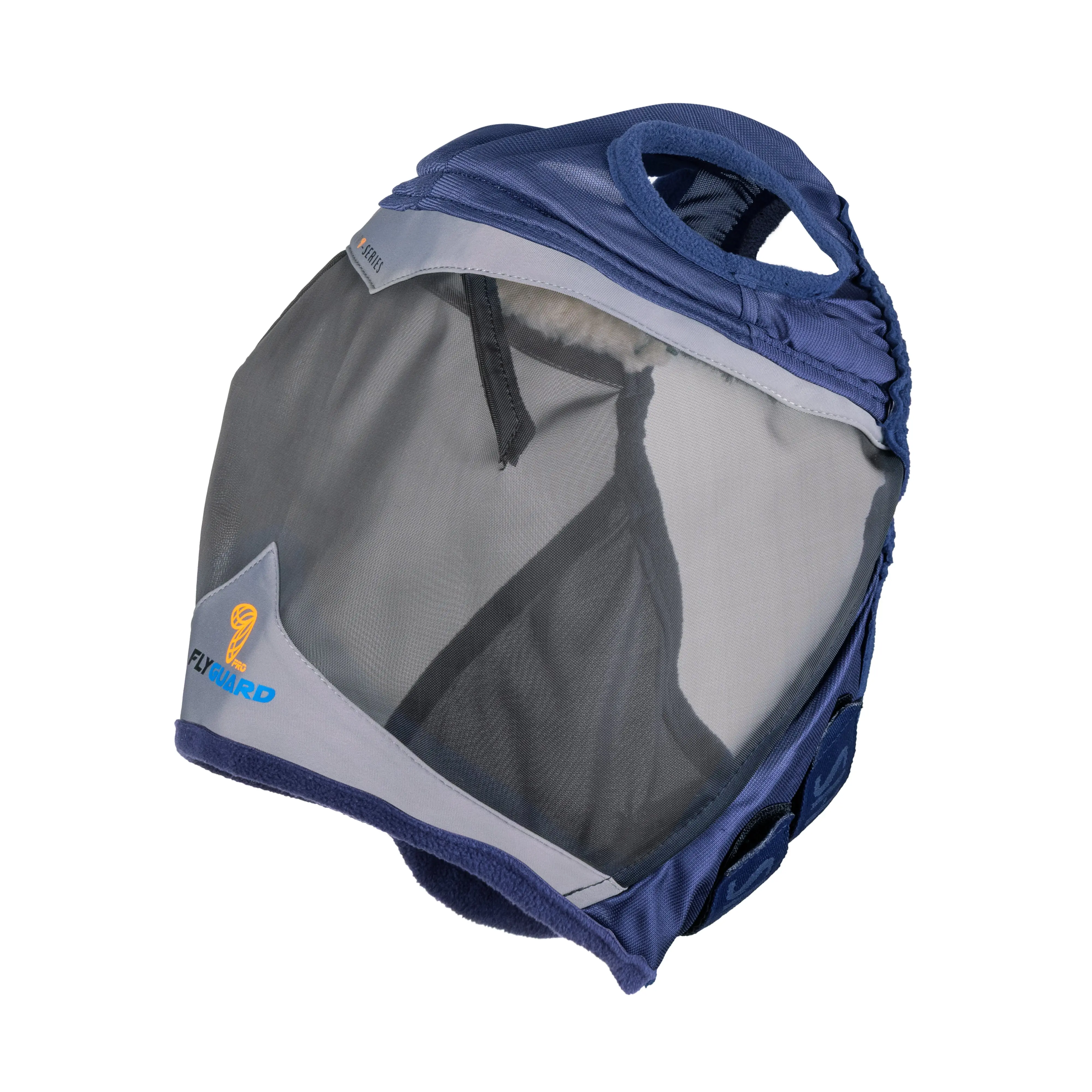 Shires FlyGuard Pro Fine Mesh Fly Mask with Ear Hole Navy - Image 2