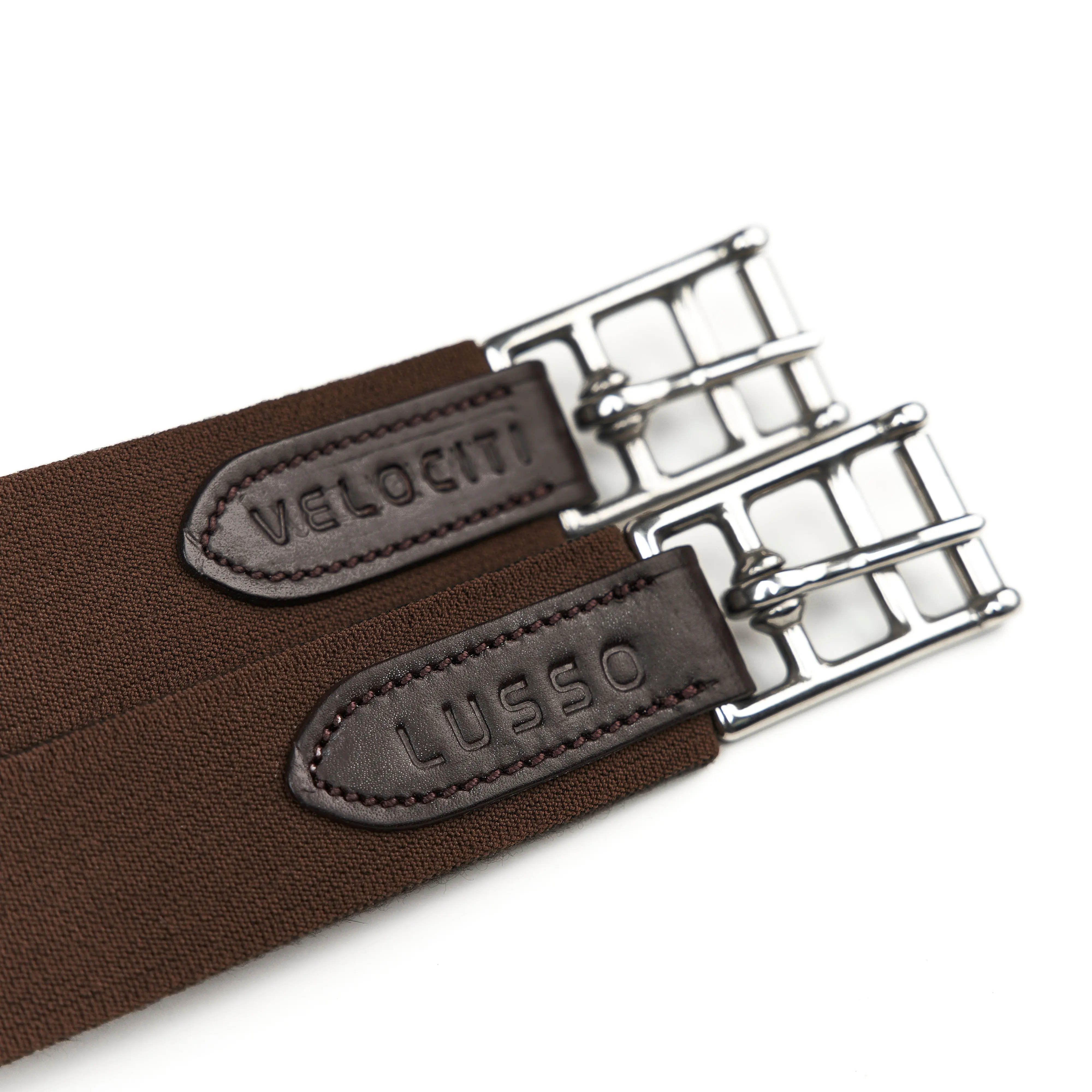 Shires Velociti Lusso Havana Stud Girth With Elastic - Image 4
