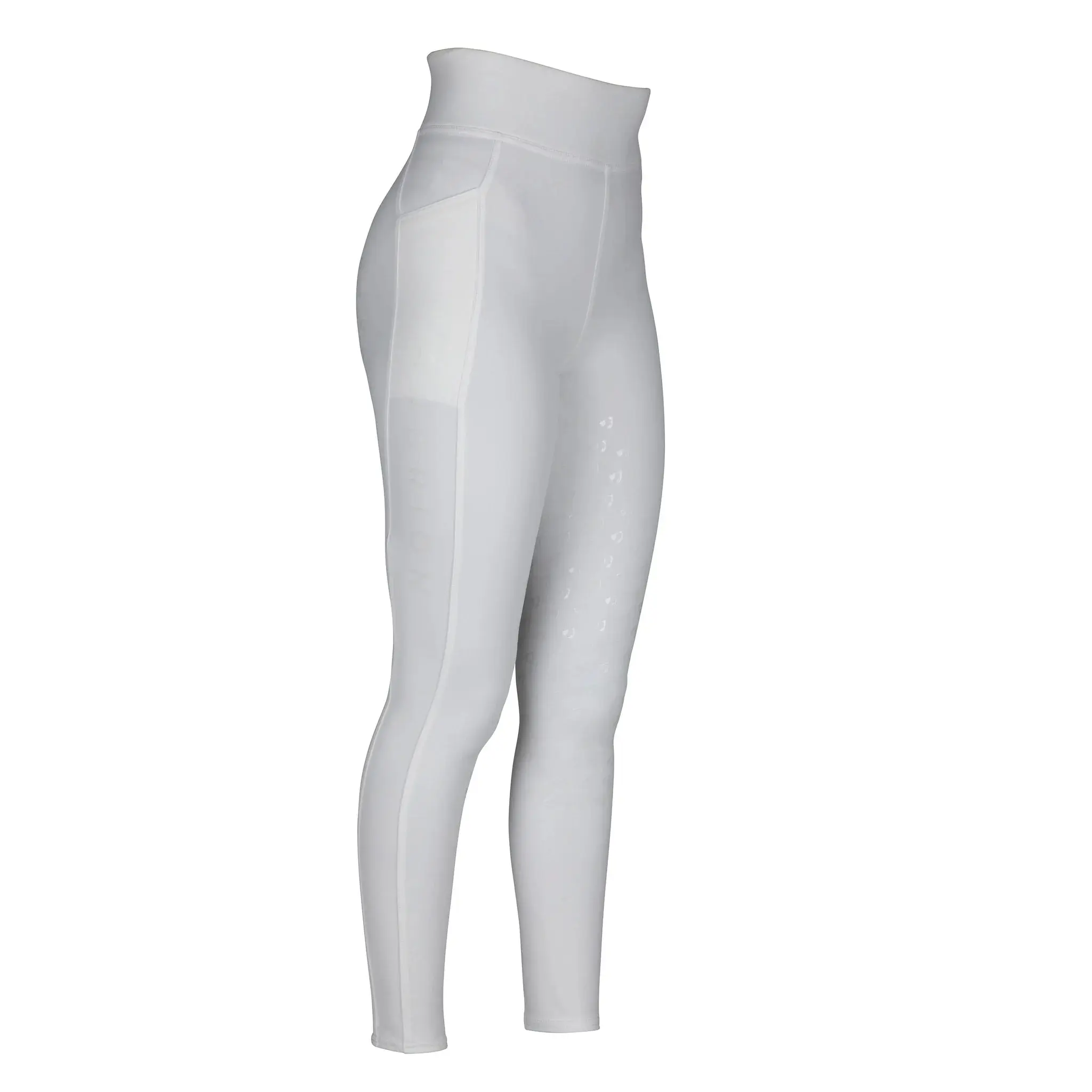 Shires White Aubrion Eltar Riding Tights - Young Rider - Image 3