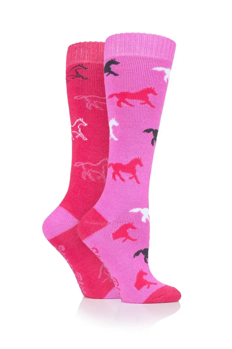 Stom Bloc Children's Midweight Knee High Riding Socks-Childs UK 12 - 3-Cerise / Pink