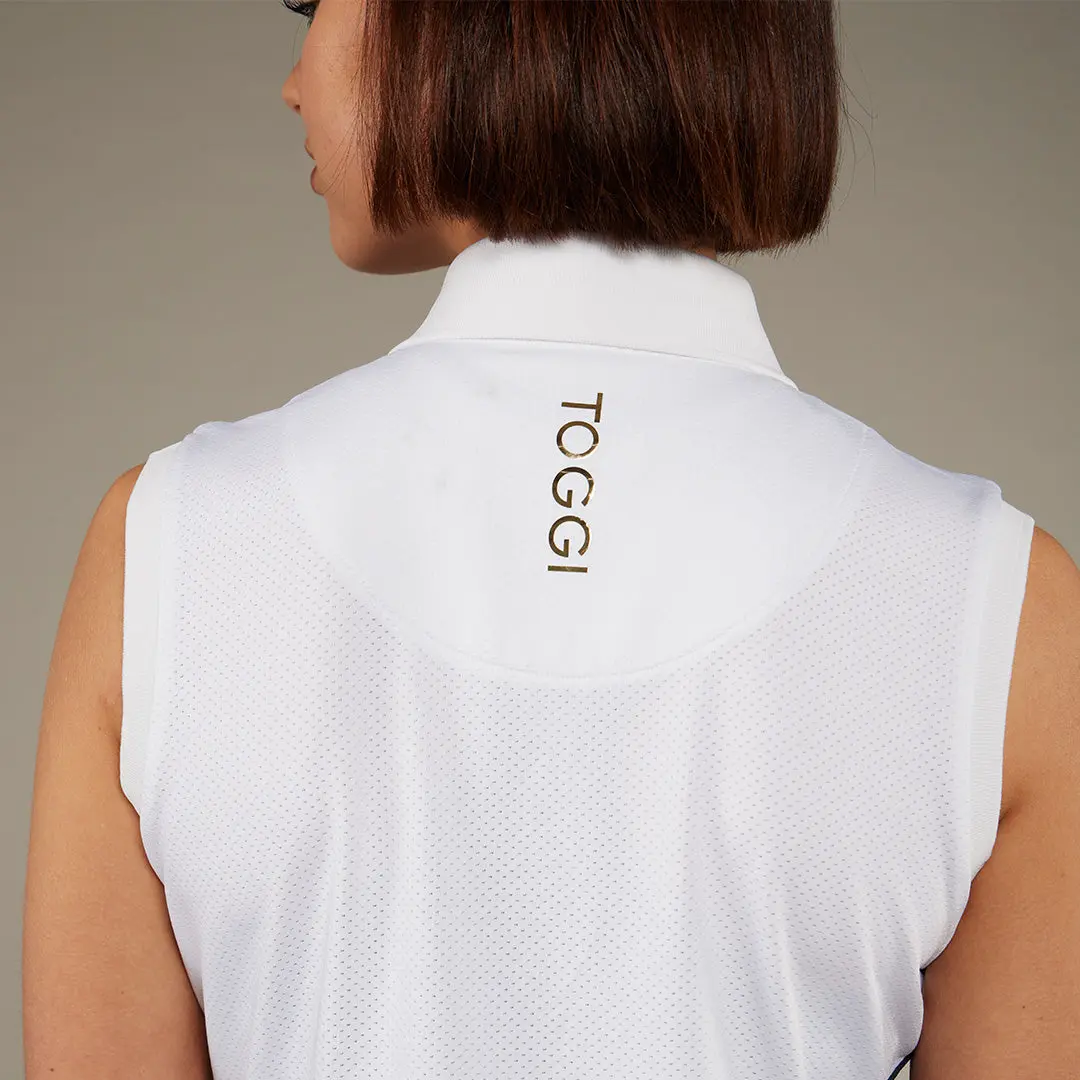 Toggi Navy/White Haymarket Womens Sleeveless Polo - Image 5