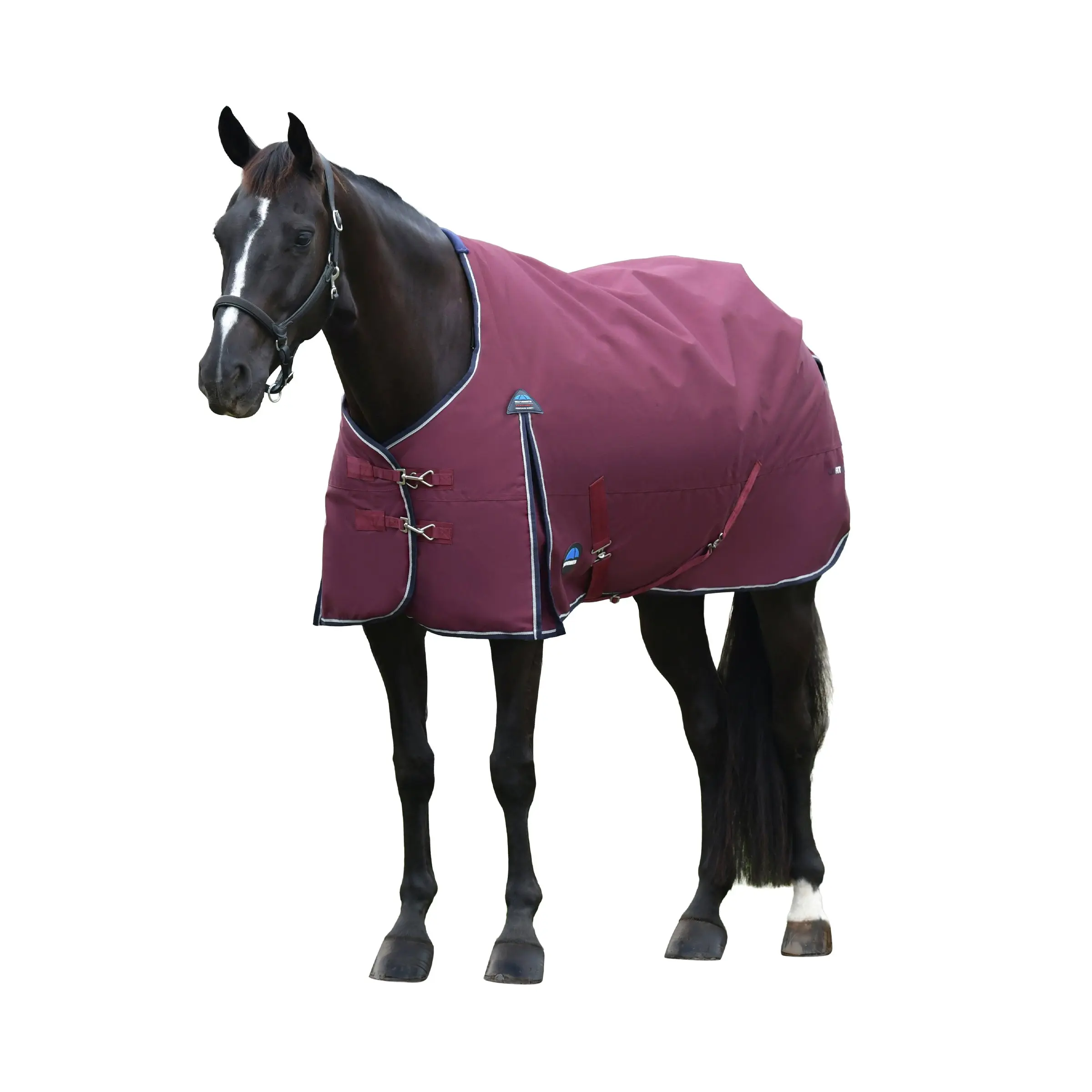 Weatherbeeta Comfitec Essential Turnout 220G Burgundy/ Navy - Image 4